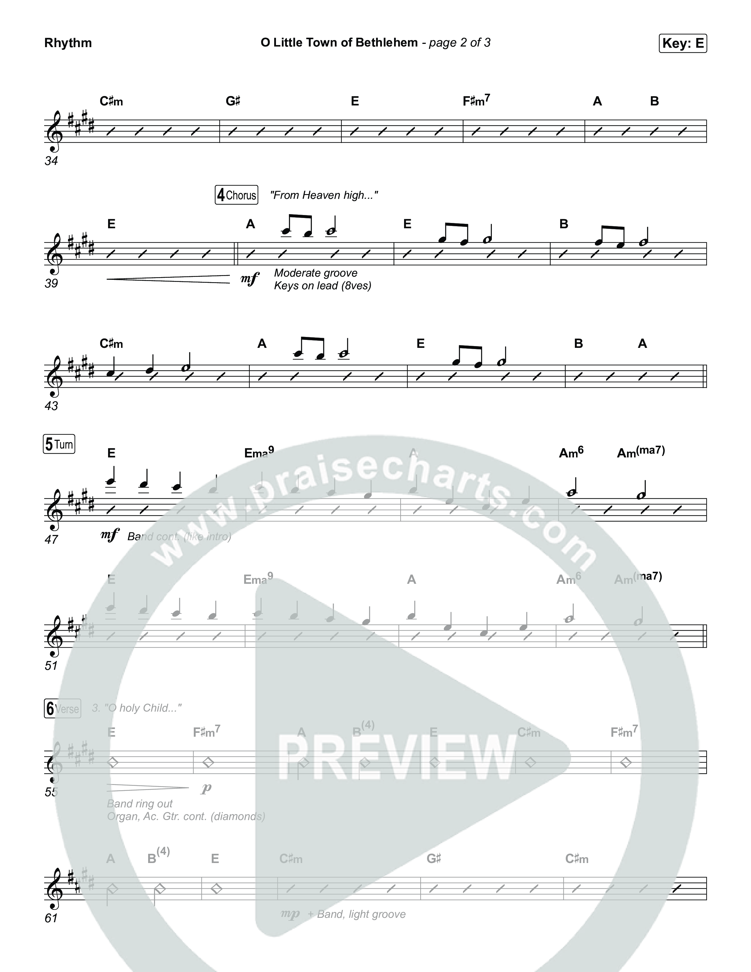 O Little Town Of Bethlehem Rhythm Chart (Matthew West)