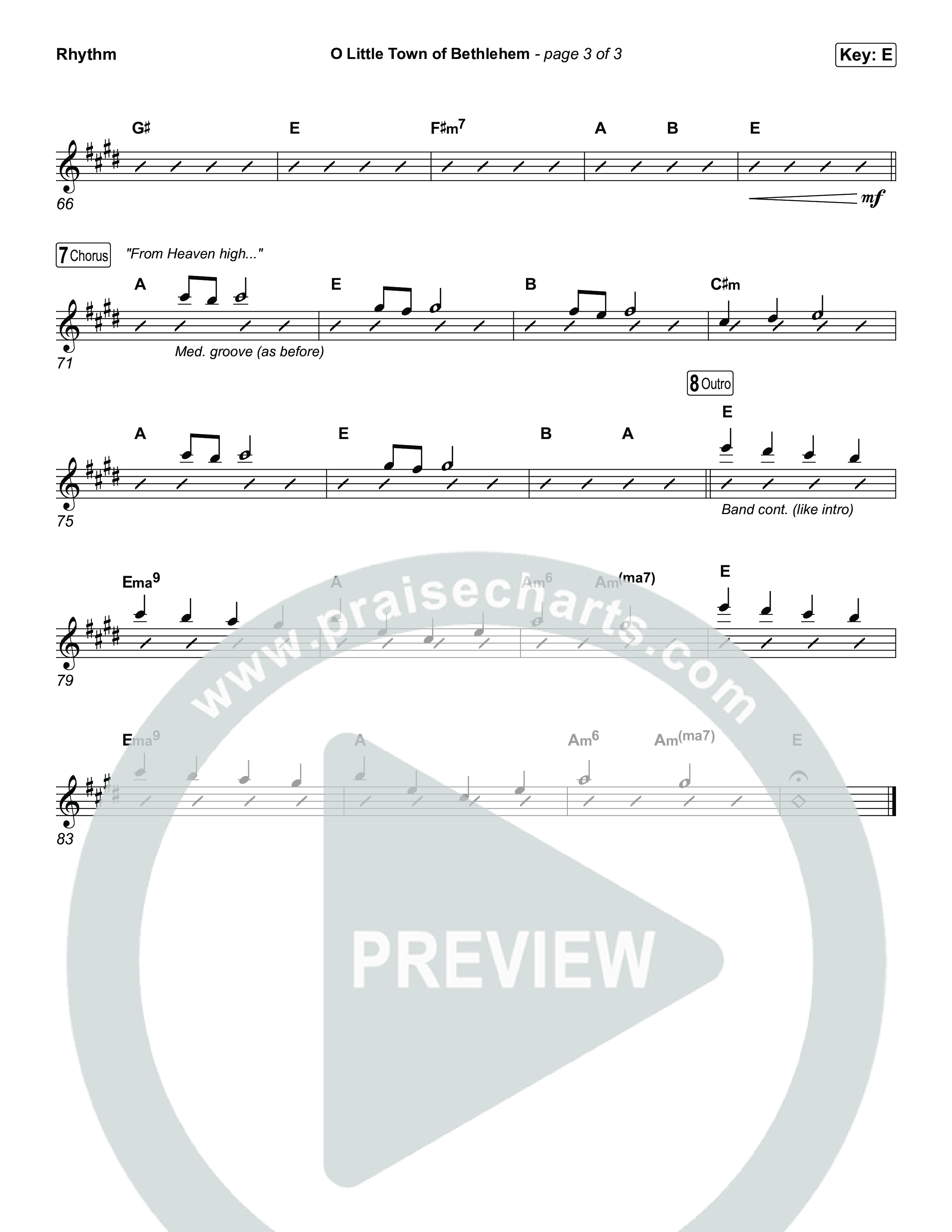 O Little Town Of Bethlehem Rhythm Chart (Matthew West)