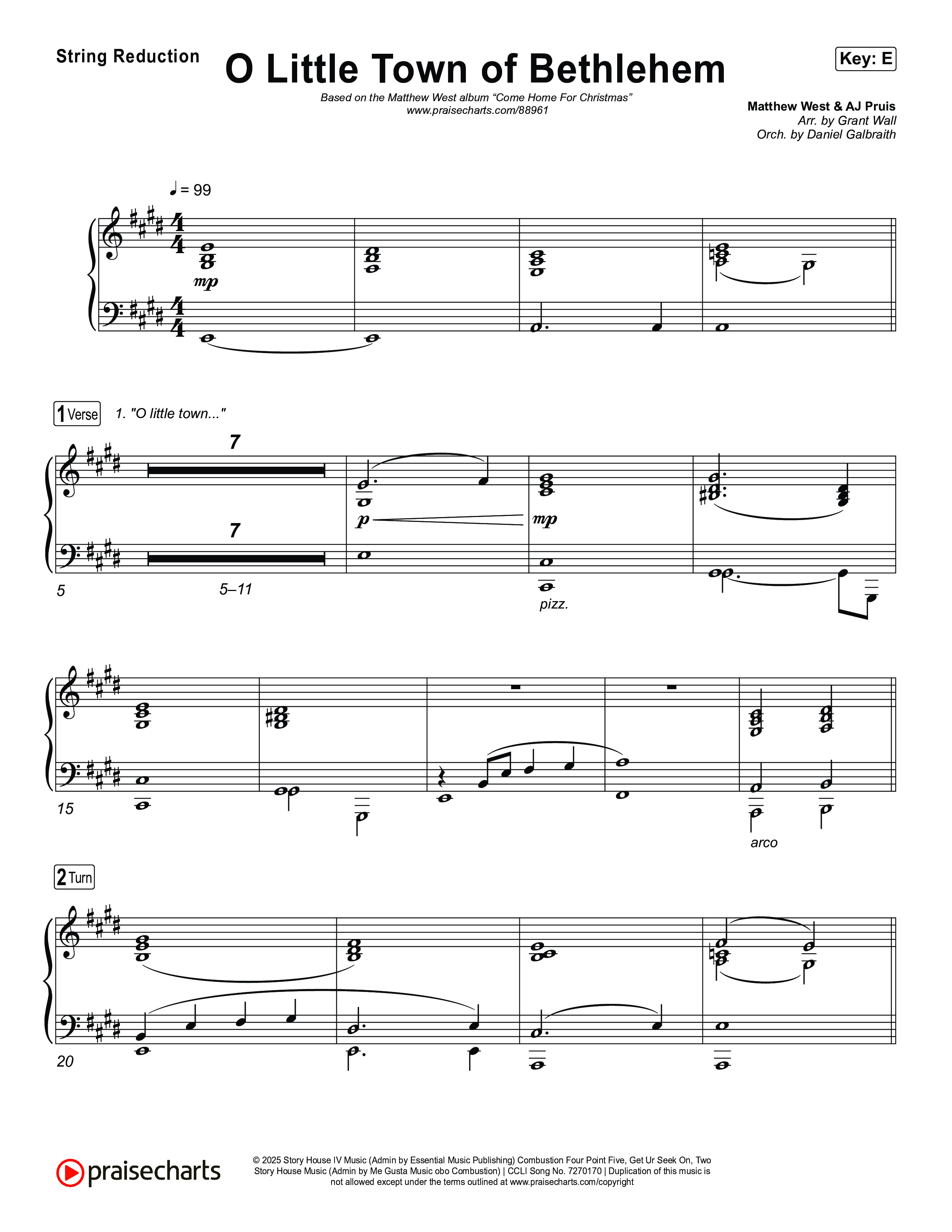 O Little Town Of Bethlehem String Reduction (Matthew West)
