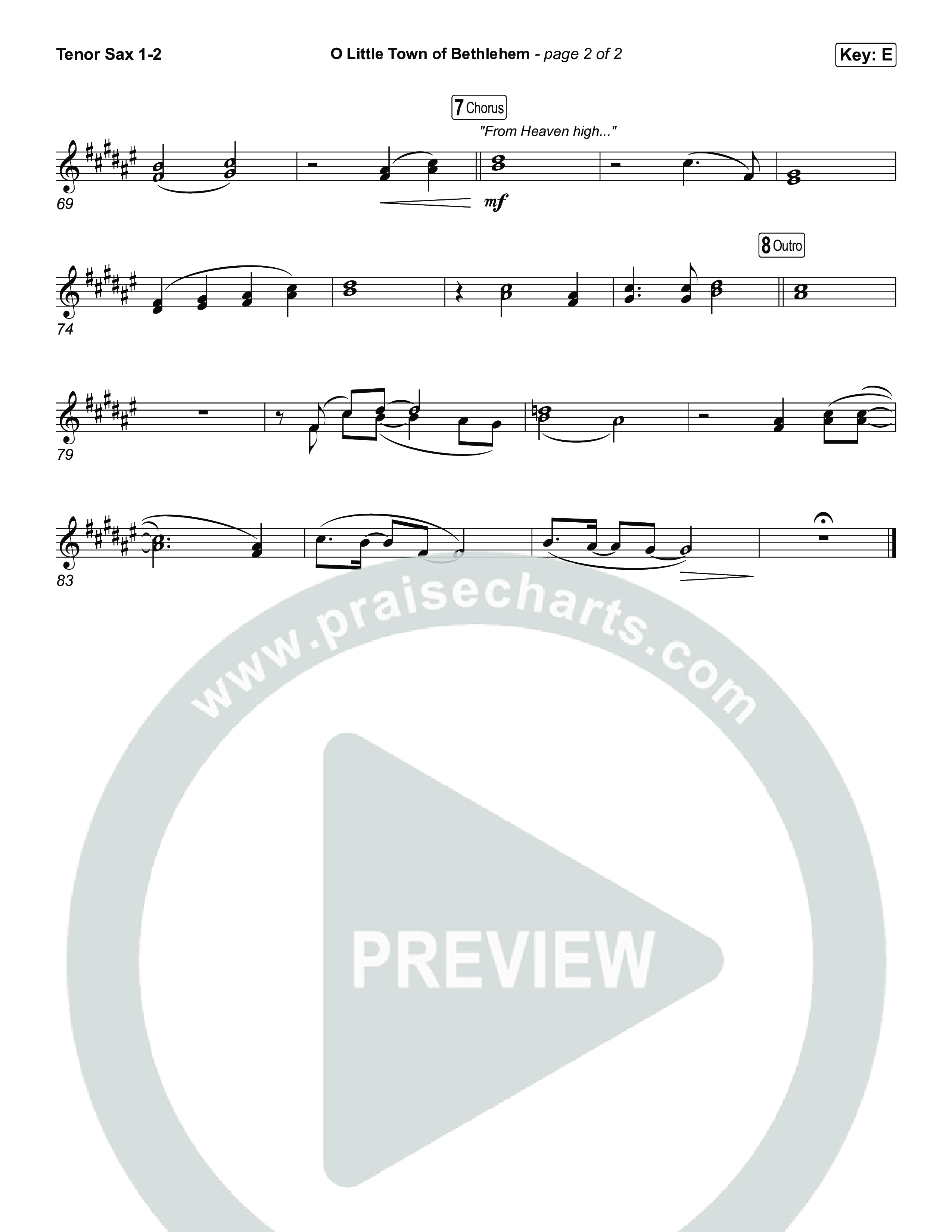 O Little Town Of Bethlehem Tenor Sax 1,2 (Matthew West)