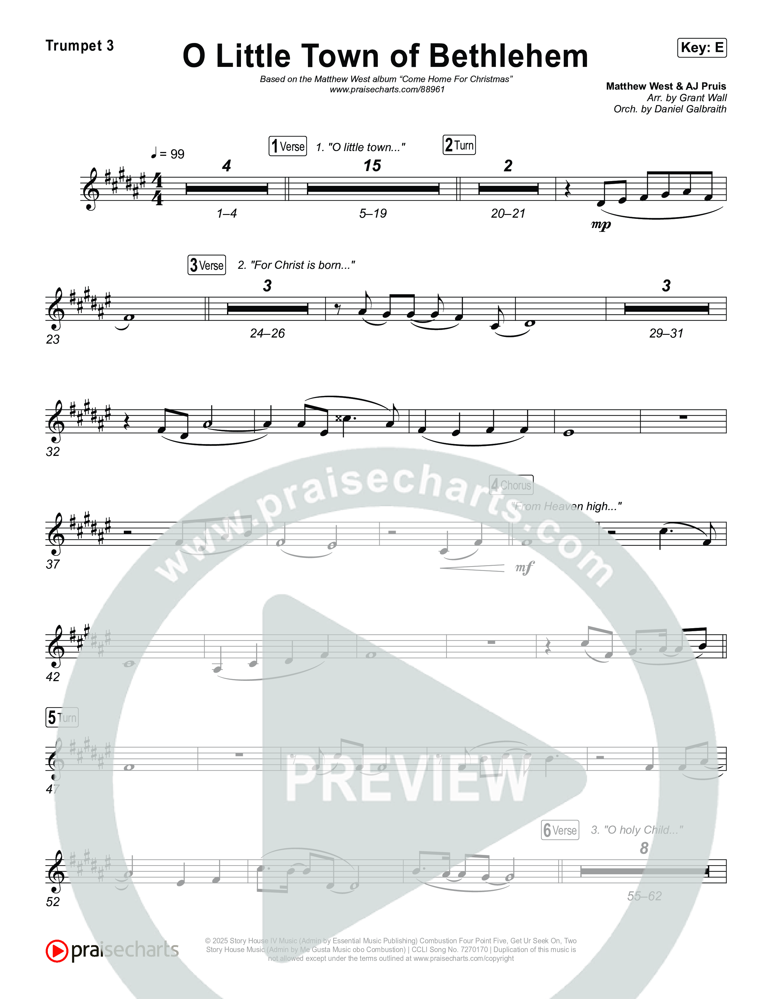 O Little Town Of Bethlehem Trumpet 1,2 (Matthew West)