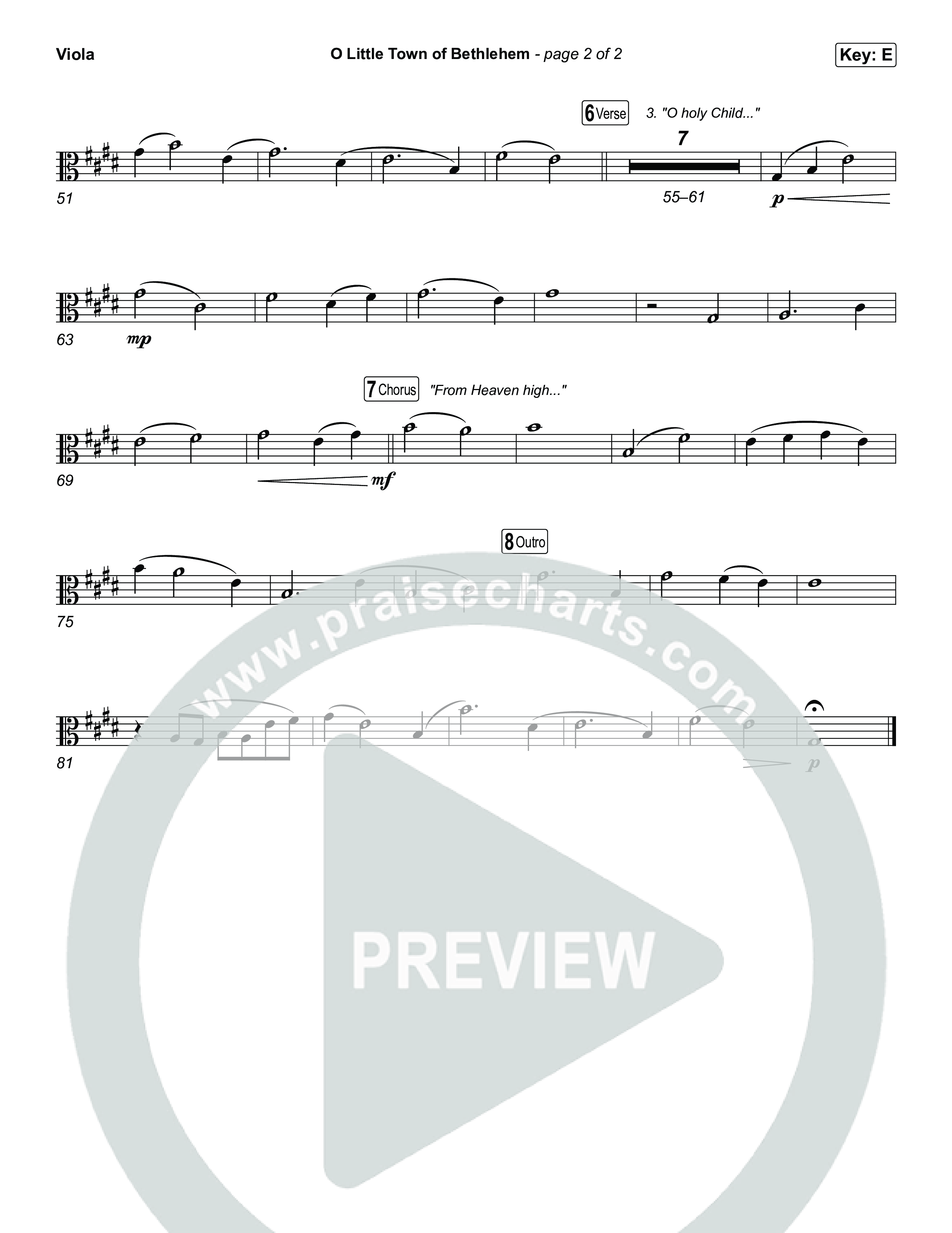 O Little Town Of Bethlehem Viola (Matthew West)