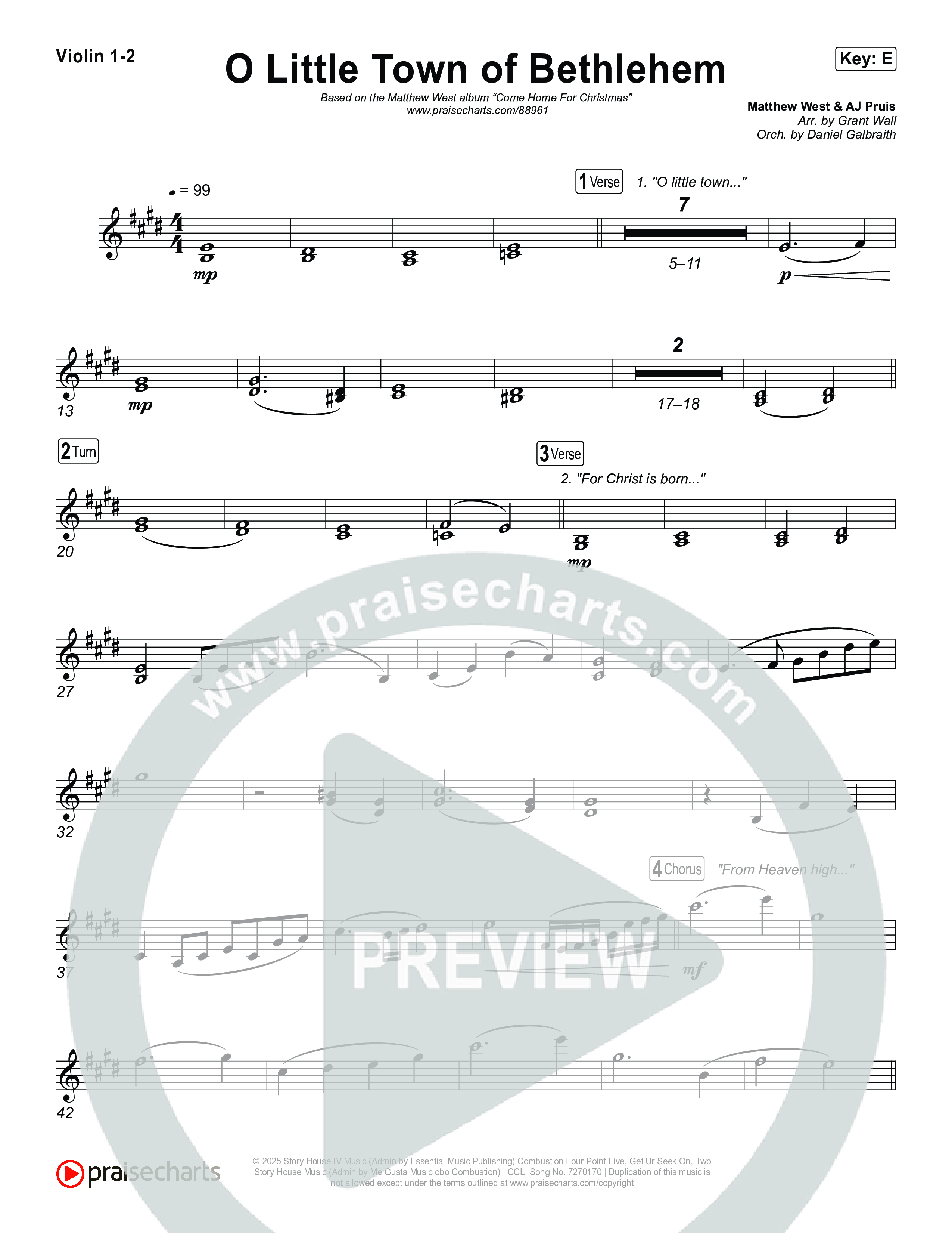 O Little Town Of Bethlehem String Pack (Matthew West)