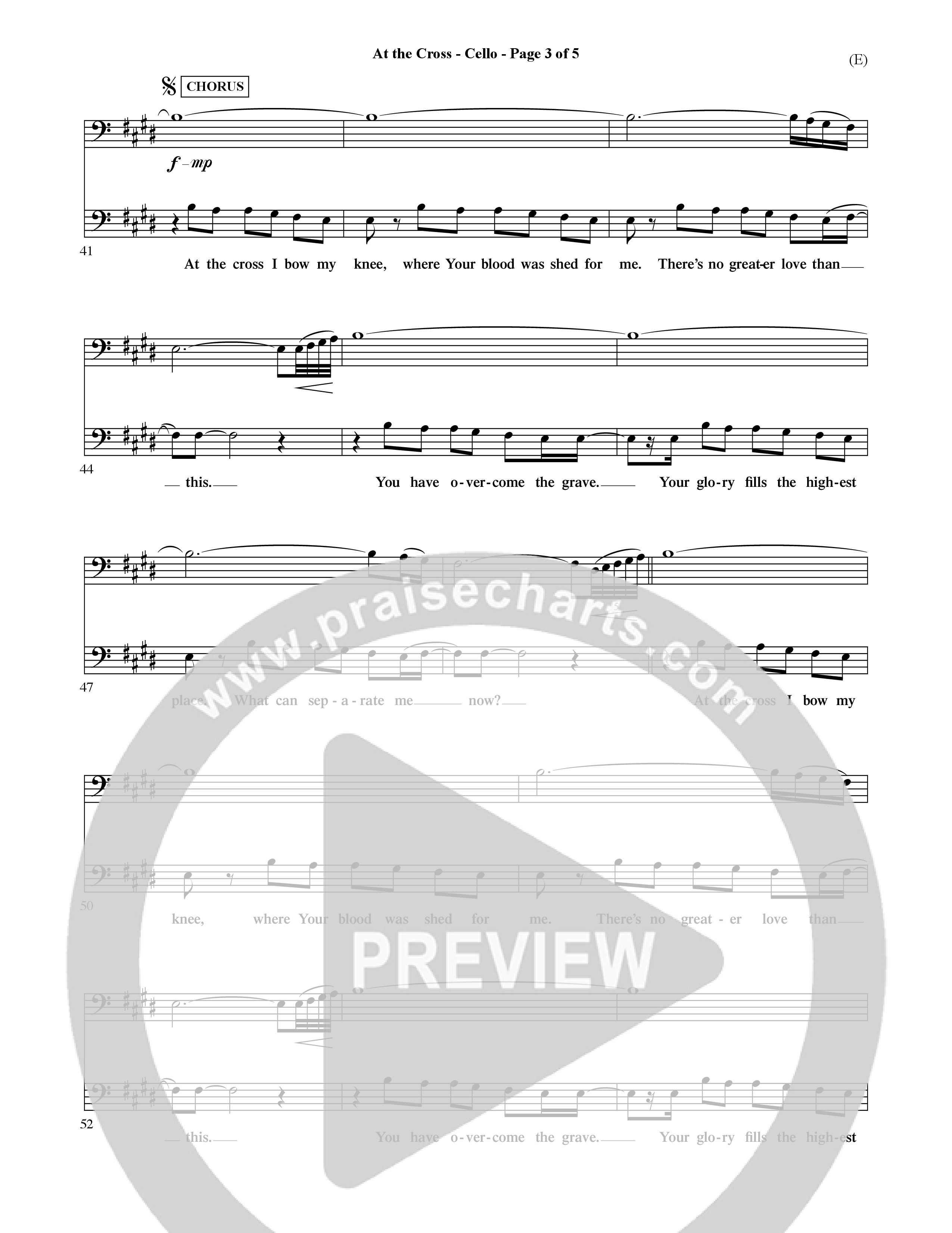 At The Cross (Choral Anthem SATB) Cello (Word Music Choral / Orch. Ric Domenico)