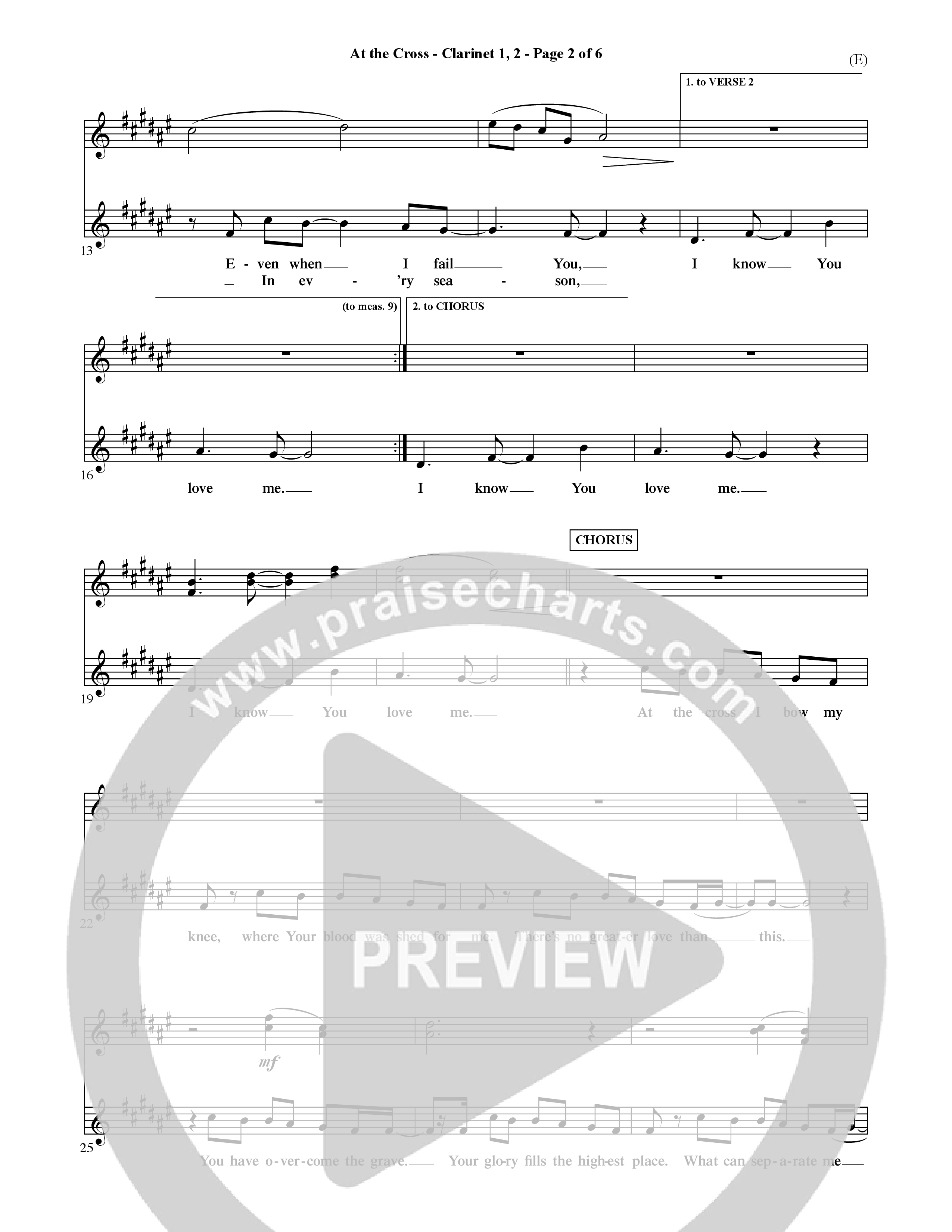 At The Cross (Choral Anthem SATB) Clarinet (Word Music Choral / Orch. Ric Domenico)