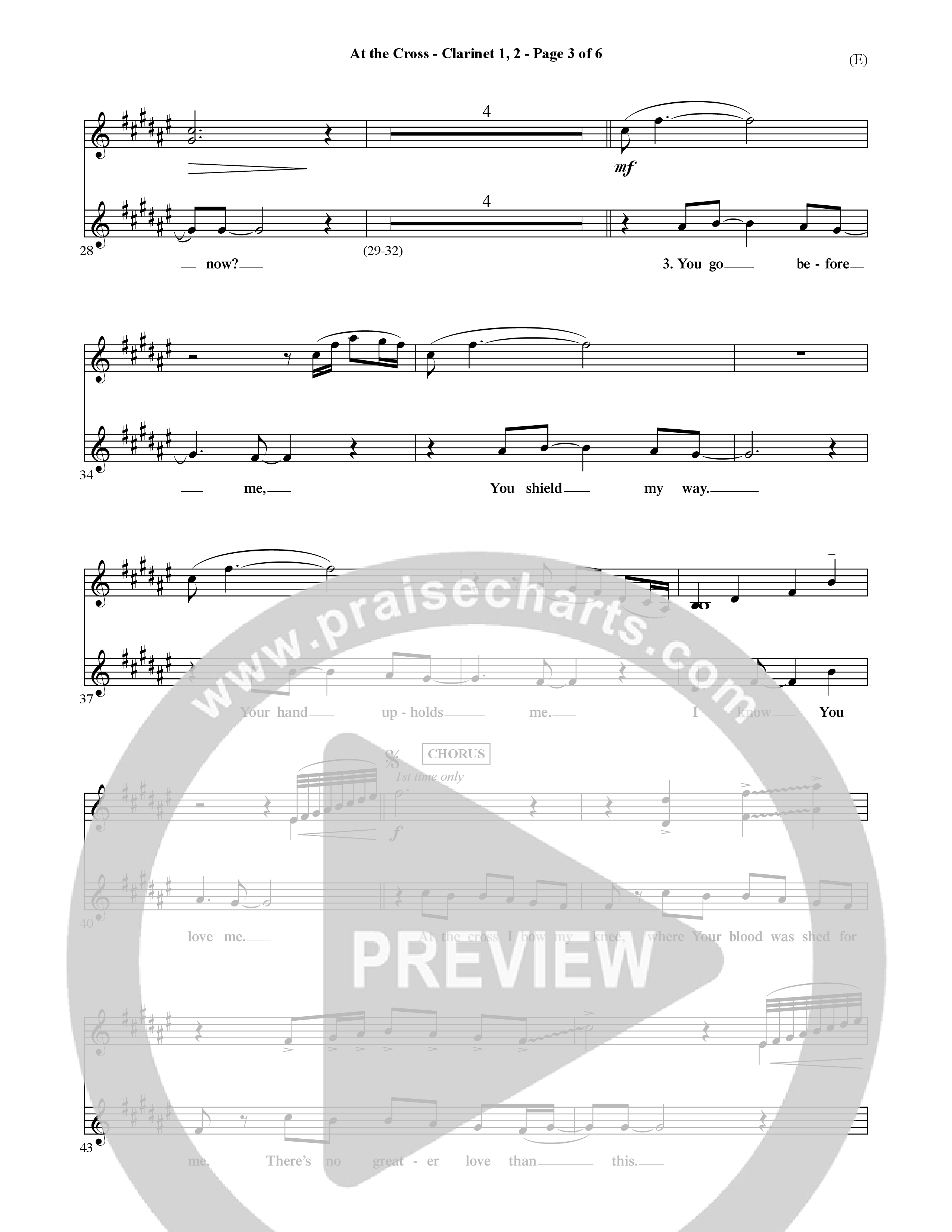 At The Cross (Choral Anthem SATB) Clarinet (Word Music Choral / Orch. Ric Domenico)