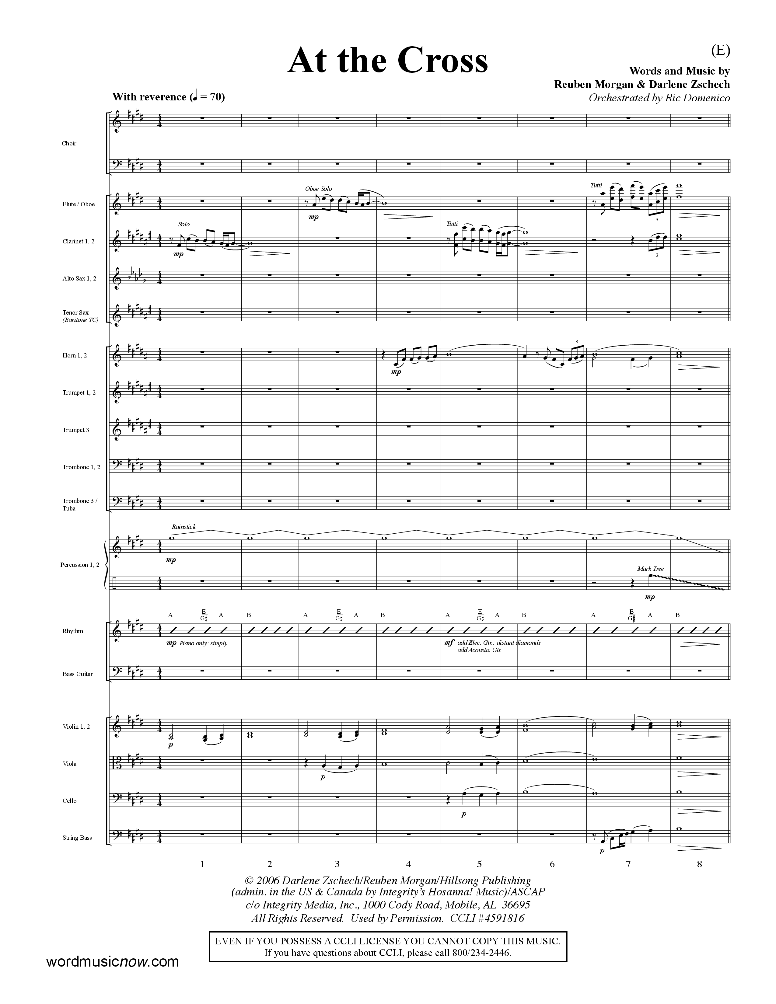 At The Cross (Choral Anthem SATB) Orchestration (Word Music Choral / Orch. Ric Domenico)