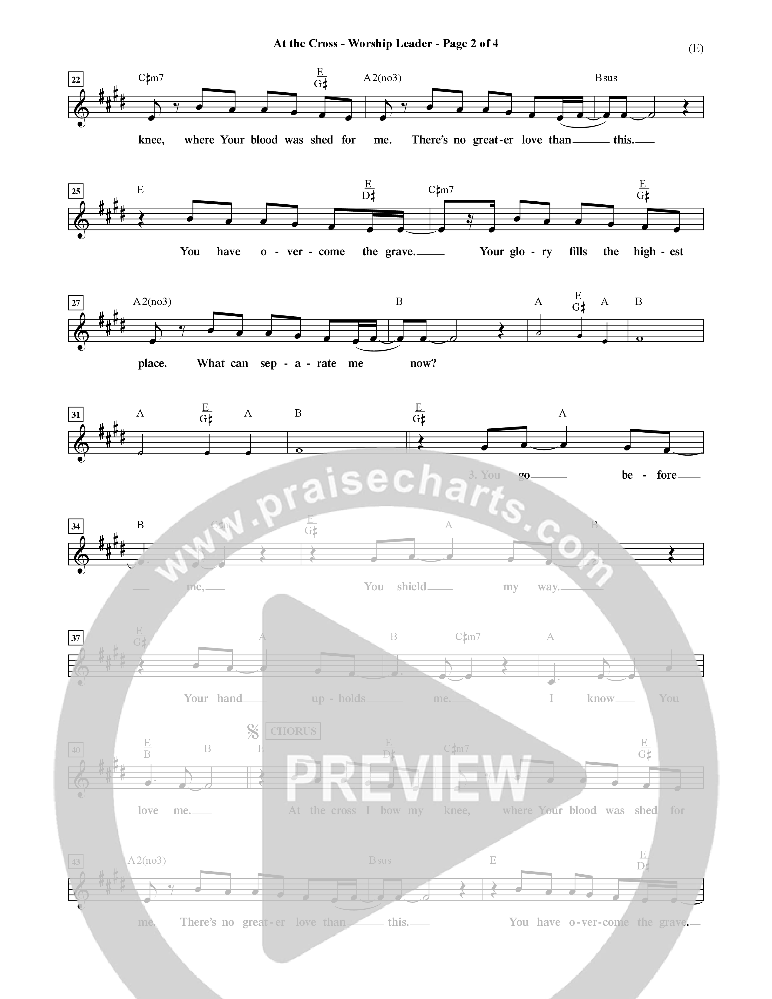 At The Cross (Choral Anthem SATB) Lead Sheet (Mel) (Word Music Choral / Orch. Ric Domenico)