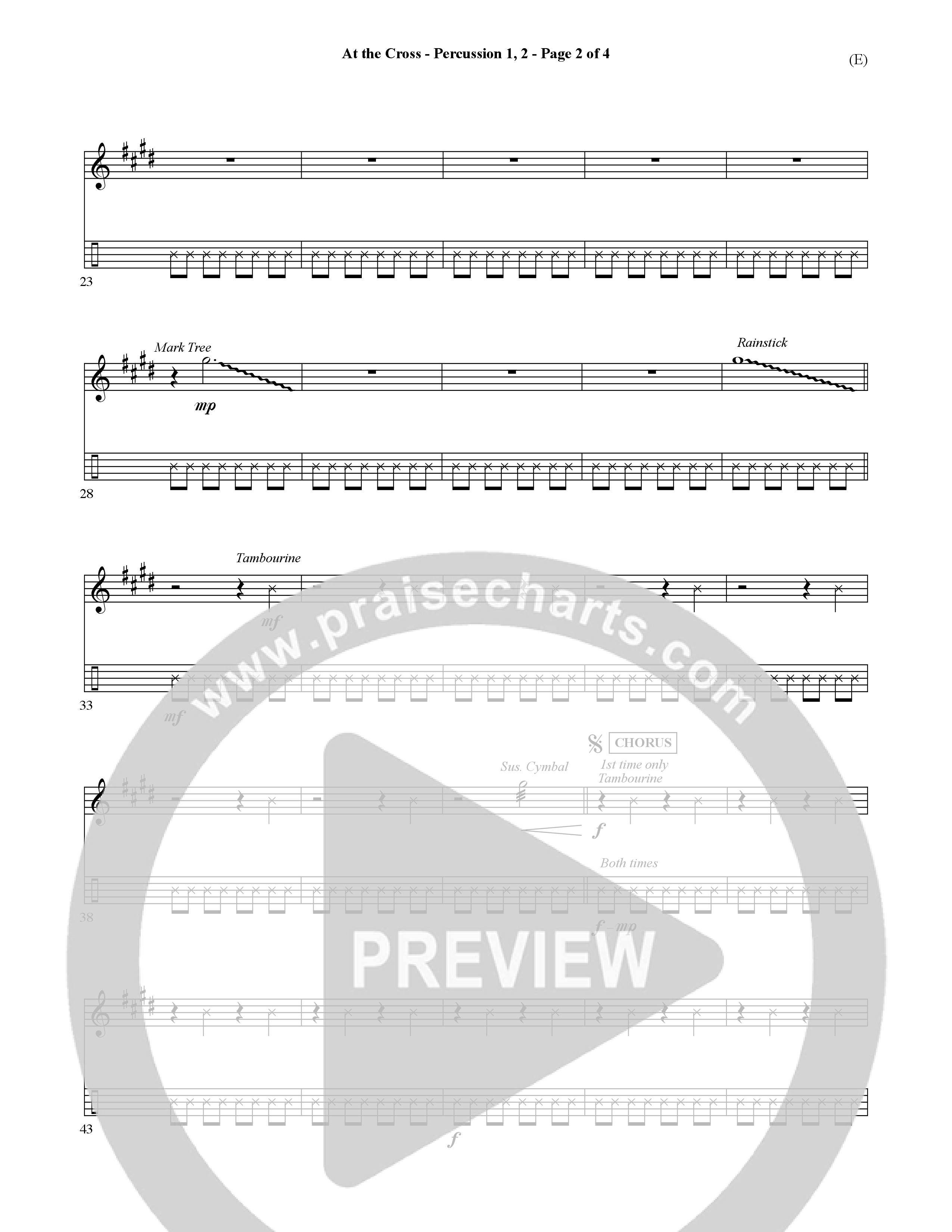 At The Cross (Choral Anthem SATB) Percussion 1/2 (Word Music Choral / Orch. Ric Domenico)