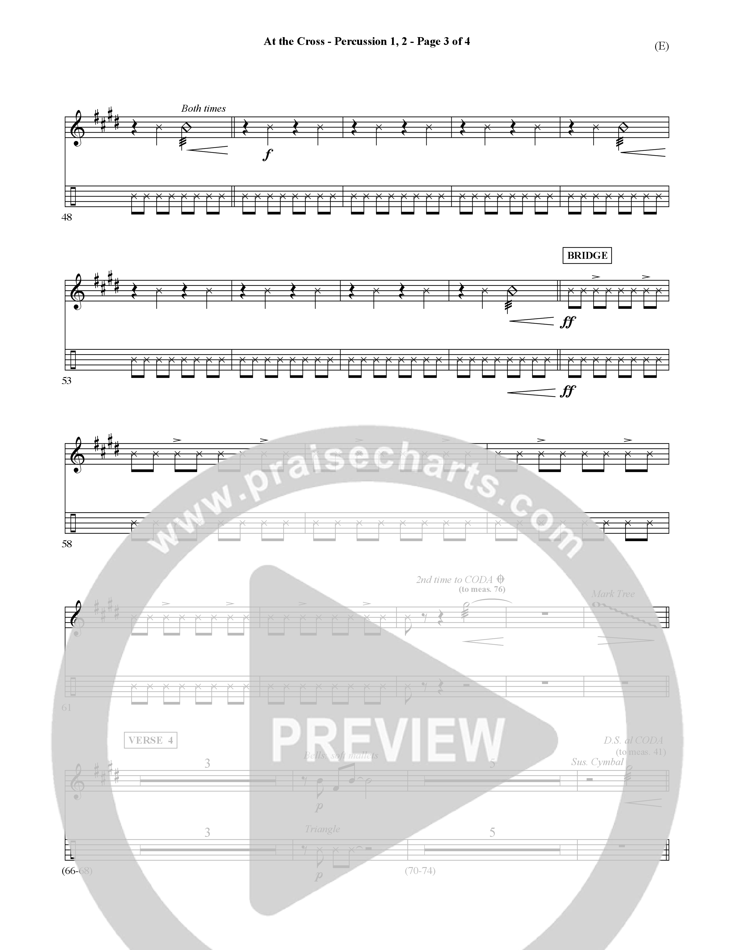 At The Cross (Choral Anthem SATB) Percussion 1/2 (Word Music Choral / Orch. Ric Domenico)