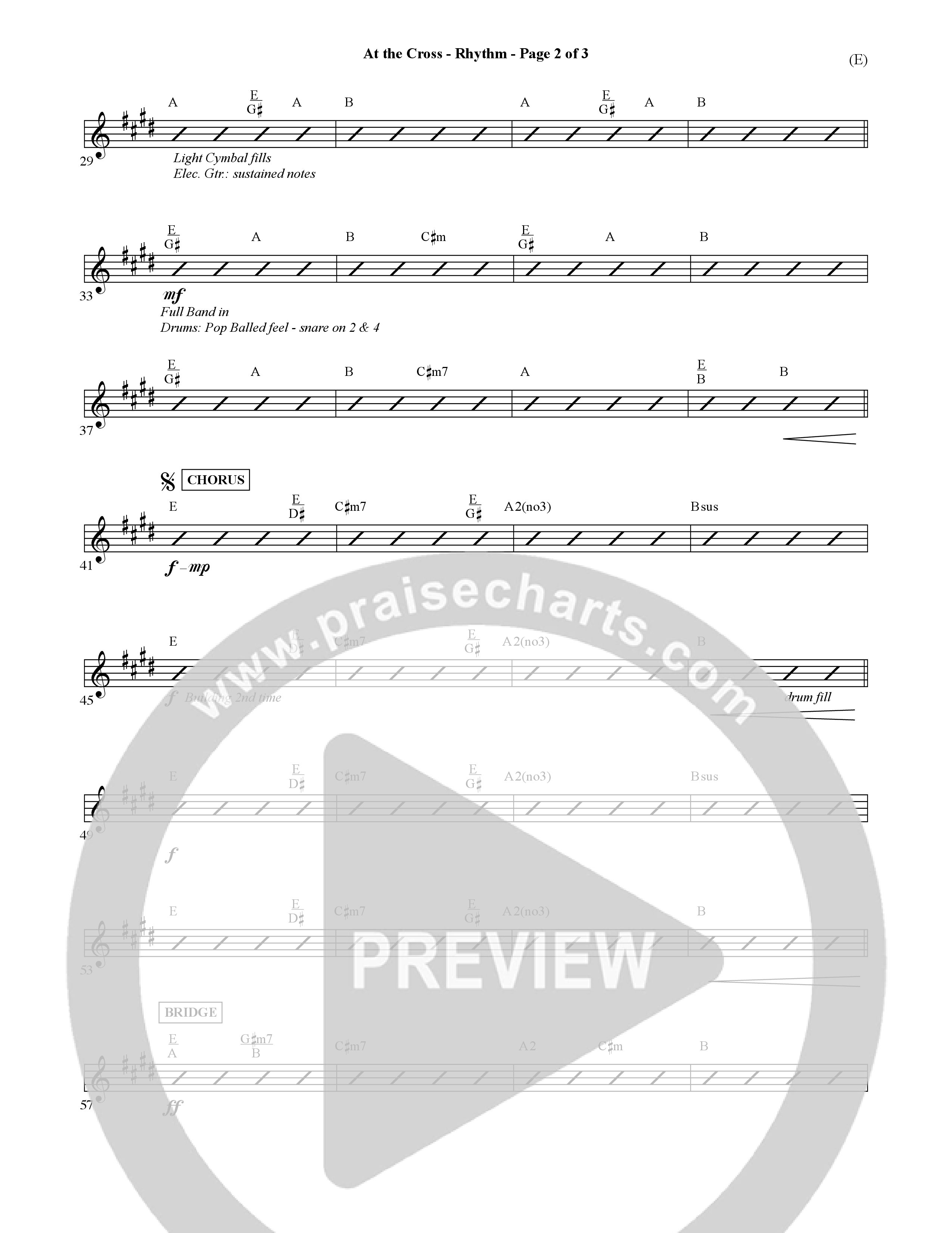 At The Cross (Choral Anthem SATB) Rhythm Chart (Word Music Choral / Orch. Ric Domenico)