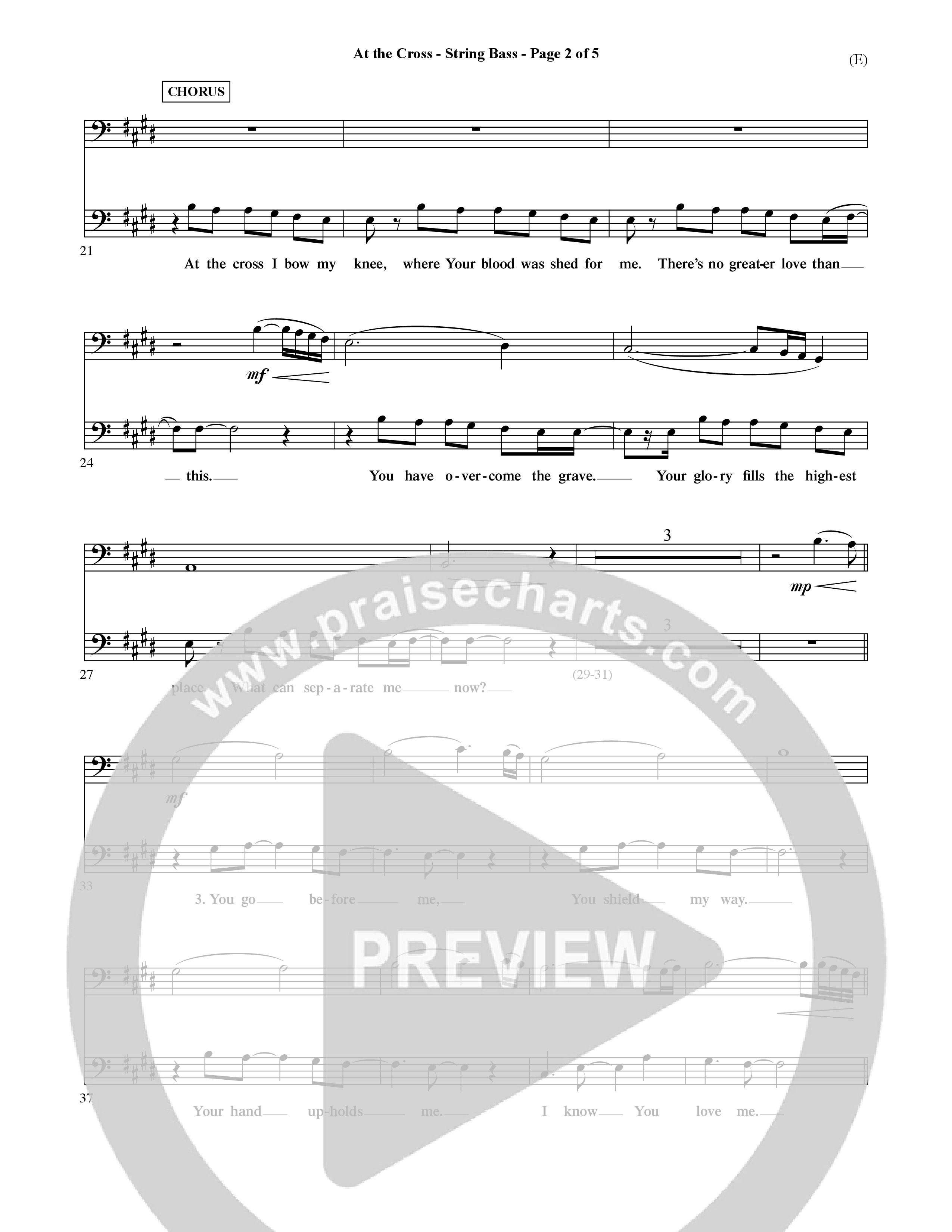 At The Cross (Choral Anthem SATB) String Bass (Word Music Choral / Orch. Ric Domenico)