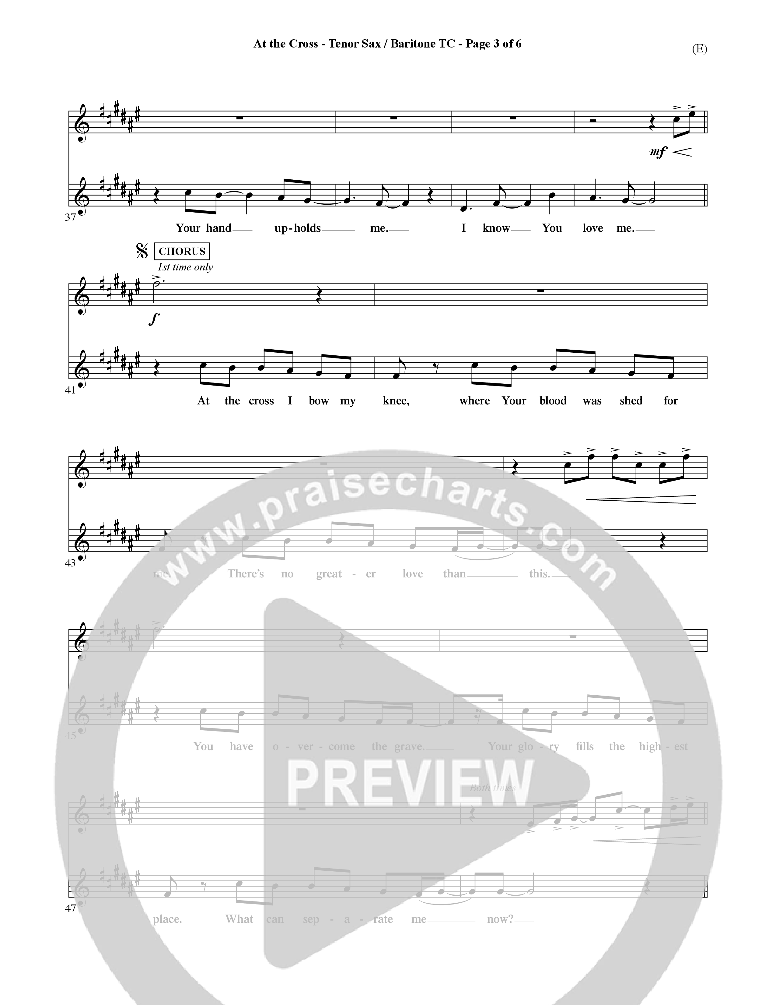 At The Cross (Choral Anthem SATB) Tenor Sax/Baritone T.C. (Word Music Choral / Orch. Ric Domenico)