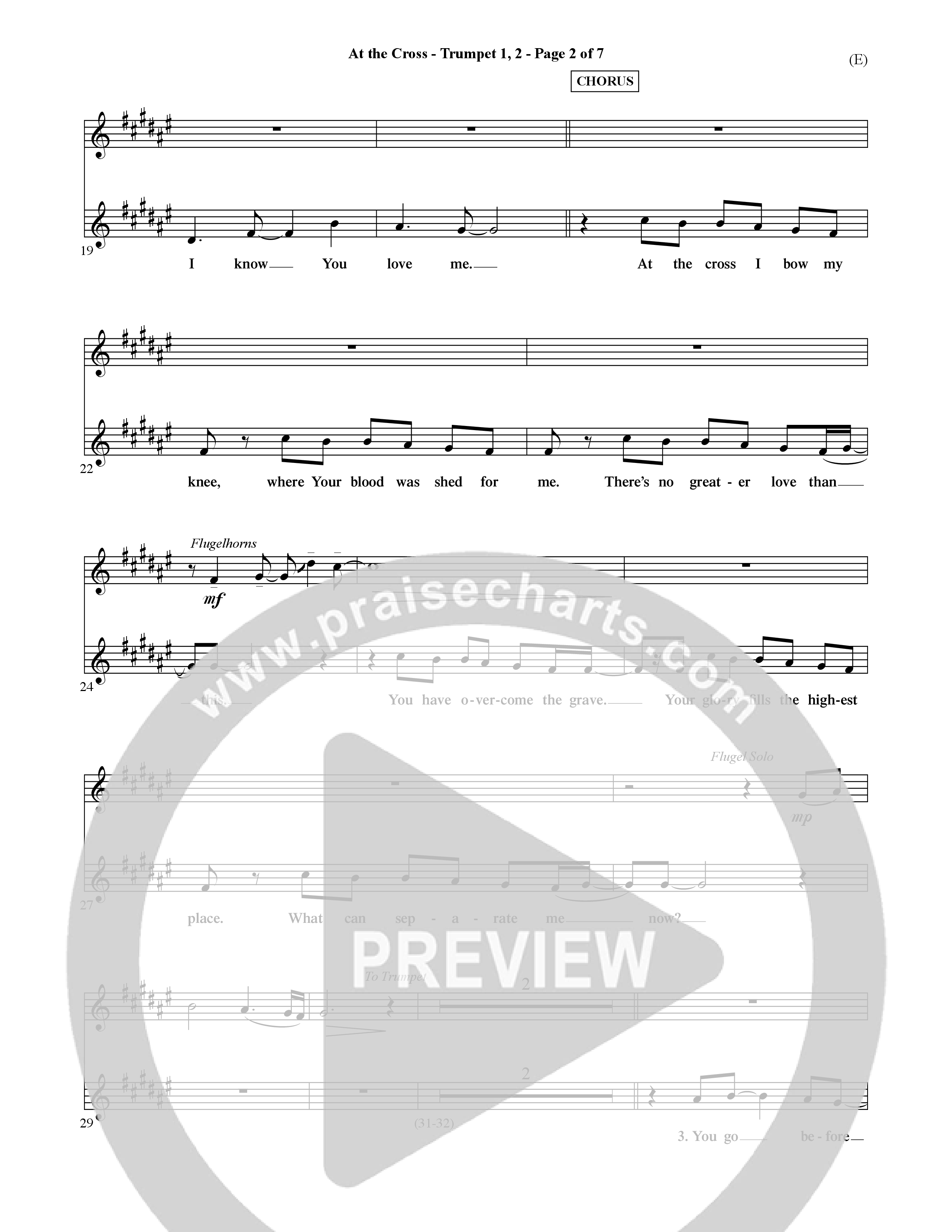 At The Cross (Choral Anthem SATB) Trumpet 1,2 (Word Music Choral / Orch. Ric Domenico)