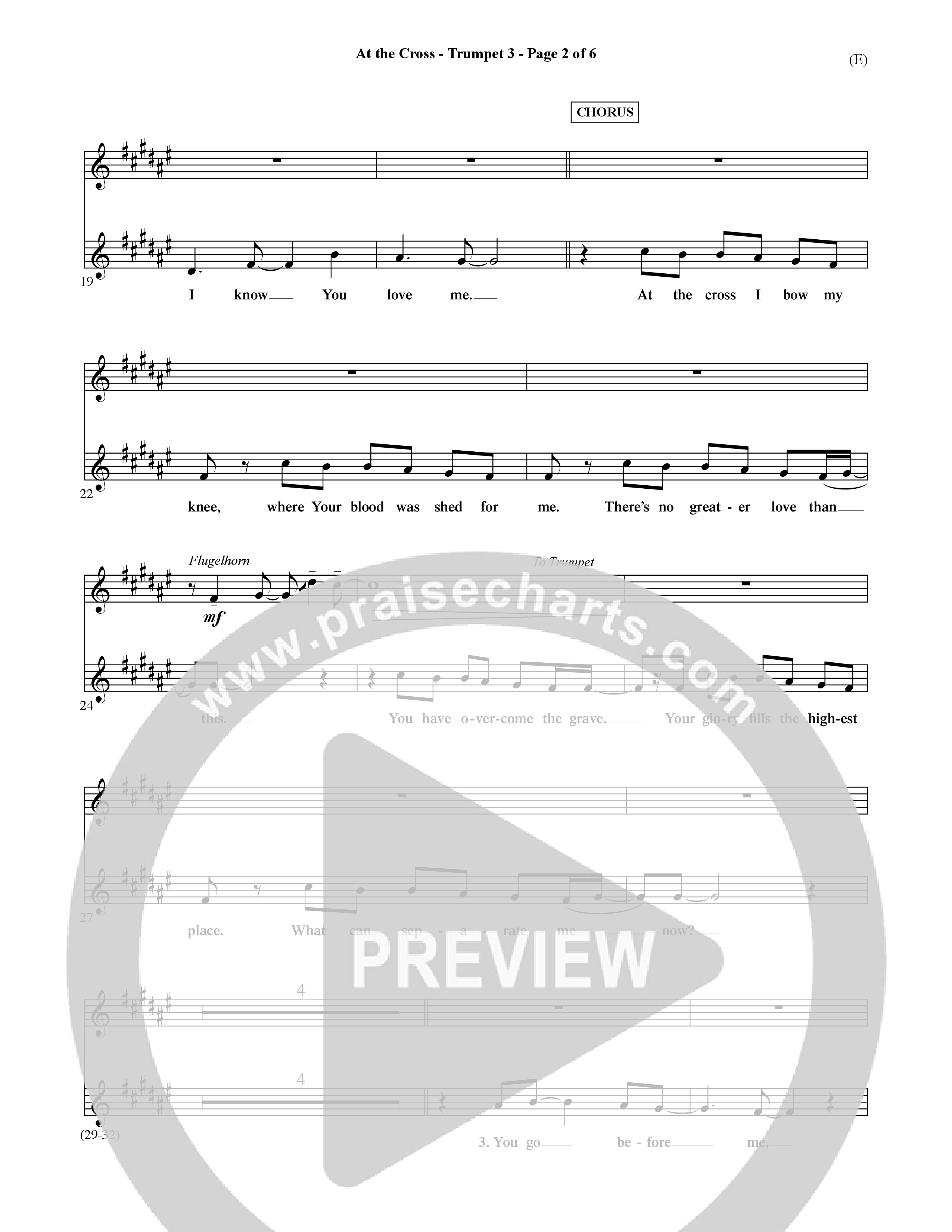 At The Cross (Choral Anthem SATB) Trumpet 3 (Word Music Choral / Orch. Ric Domenico)