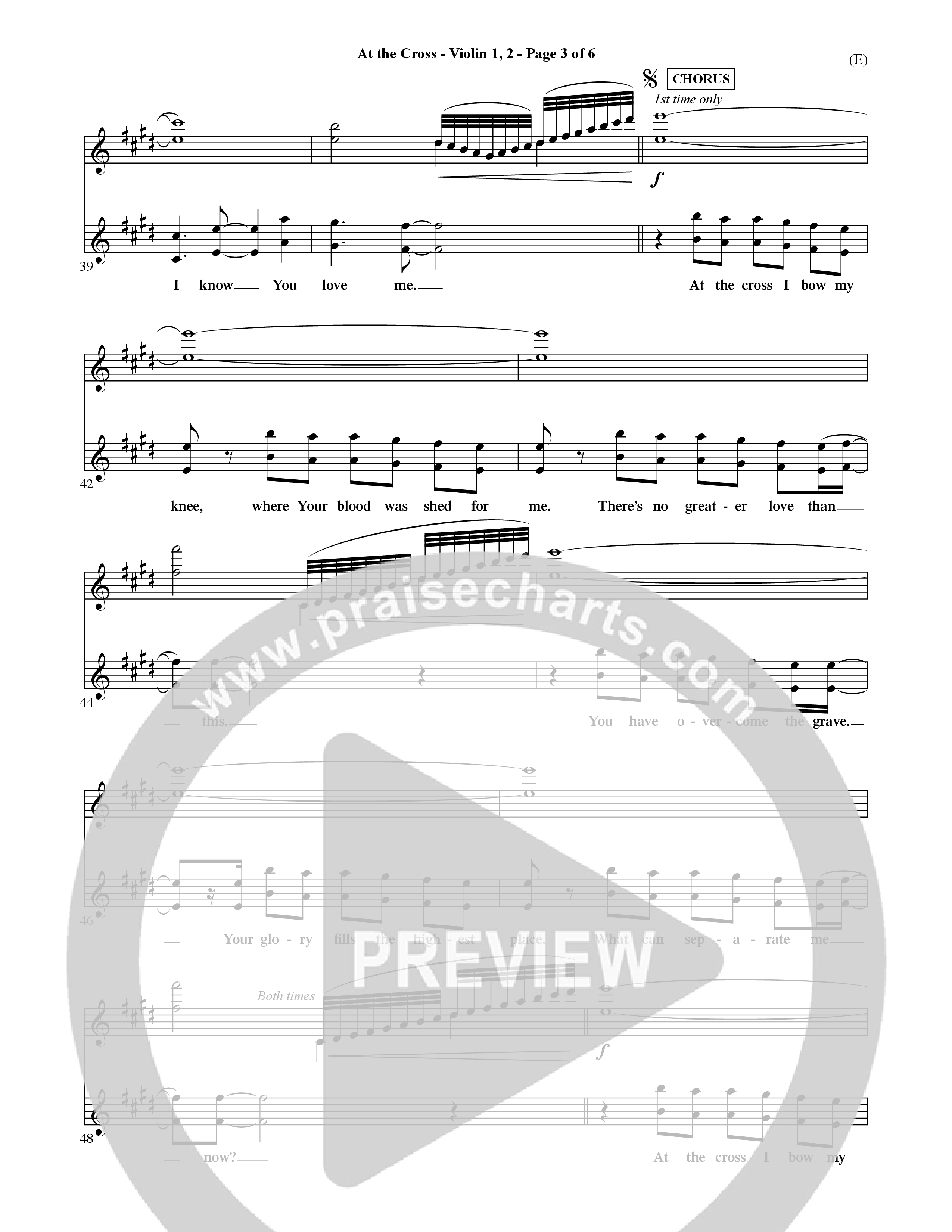 At The Cross (Choral Anthem SATB) Violin 1/2 (Word Music Choral / Orch. Ric Domenico)