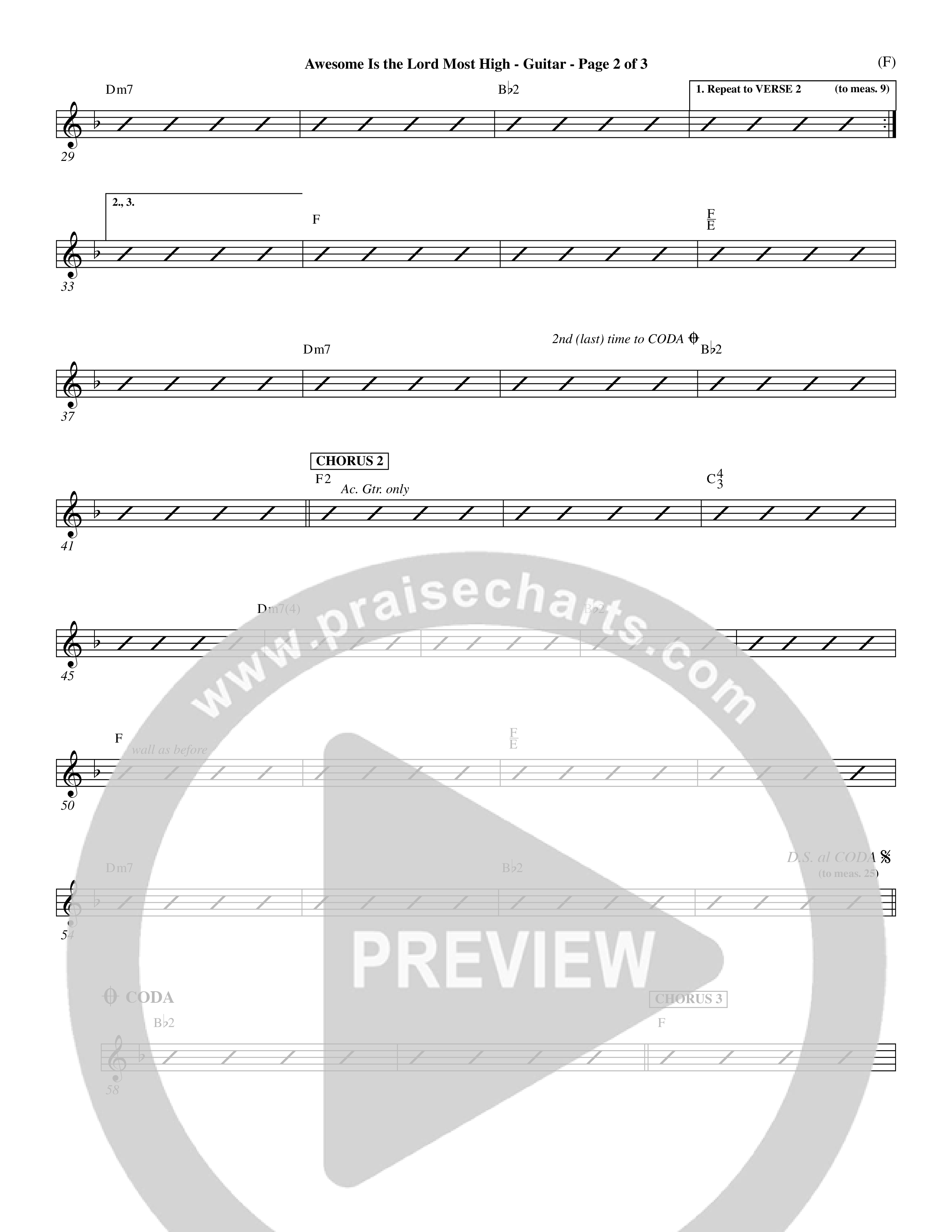 Awesome Is The Lord Most High (Choral Anthem SATB) Acoustic Guitar (Word Music Choral / Orch. Dave Williamson)