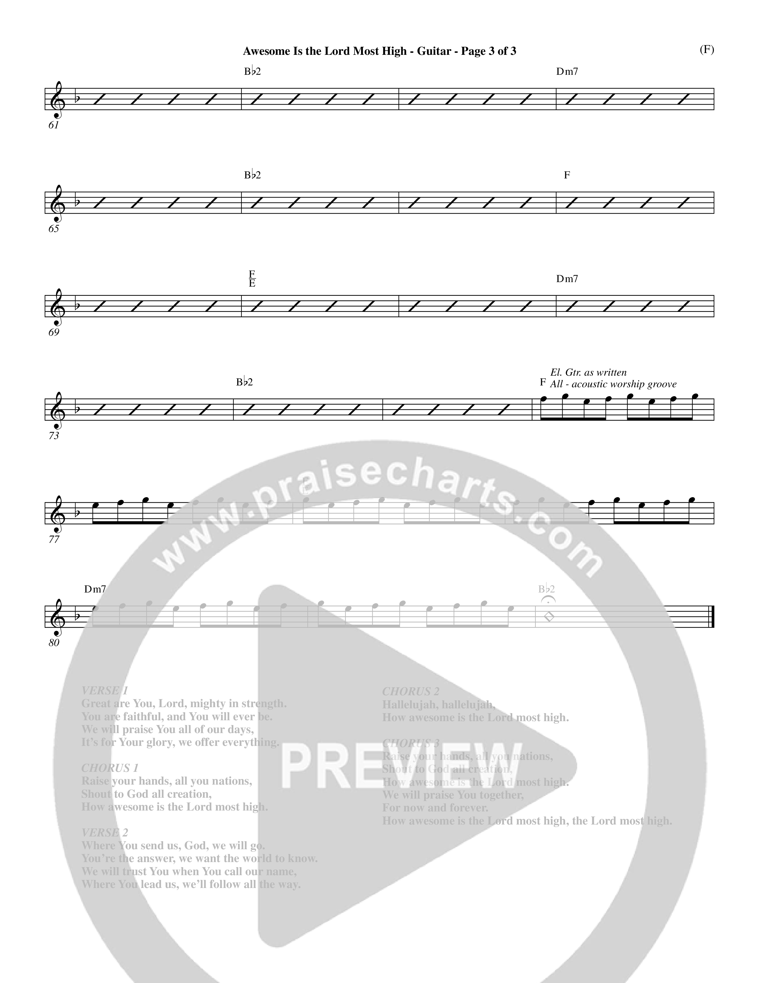 Awesome Is The Lord Most High (Choral Anthem SATB) Acoustic Guitar (Word Music Choral / Orch. Dave Williamson)