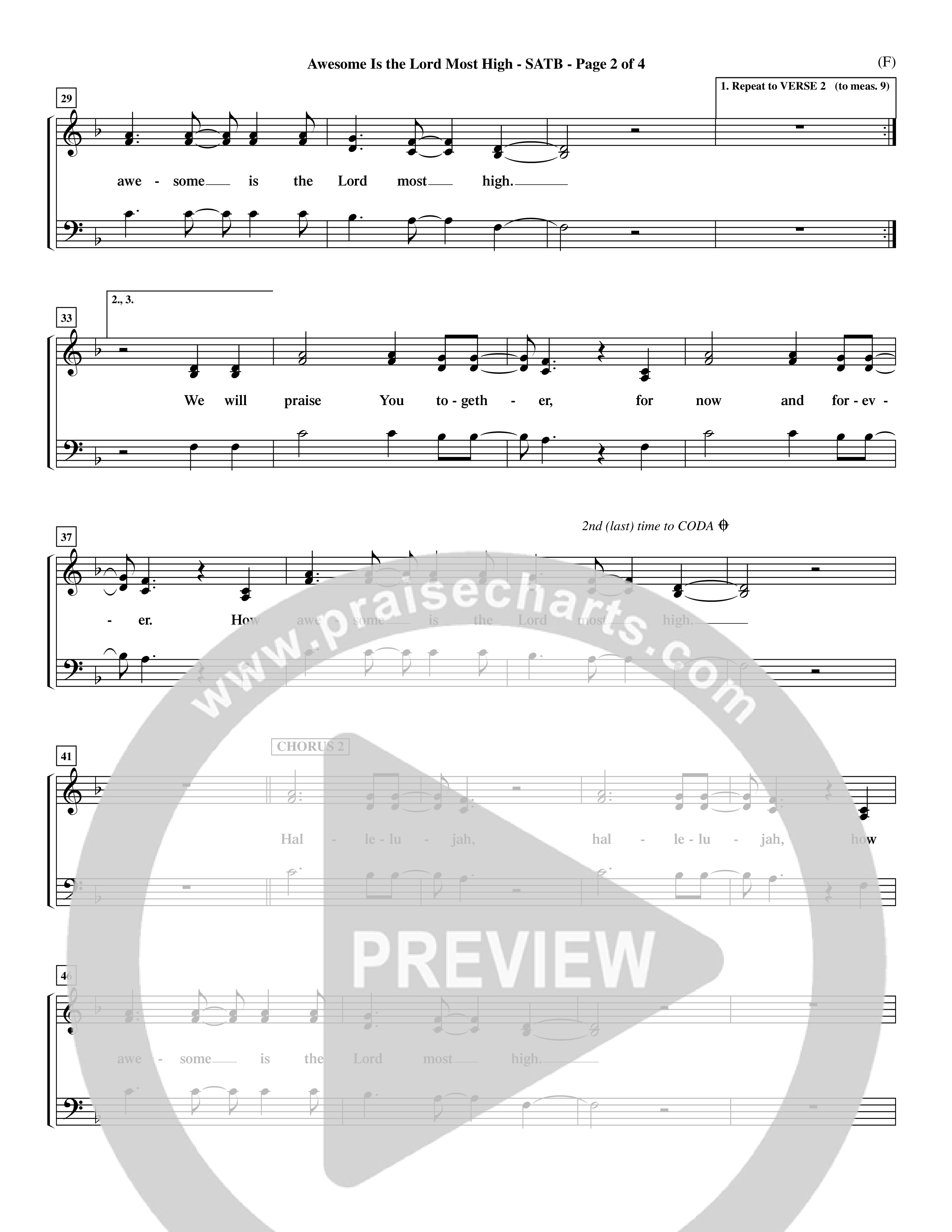 Awesome Is The Lord Most High (Choral Anthem SATB) Choir Sheet (SATB) (Word Music Choral / Orch. Dave Williamson)