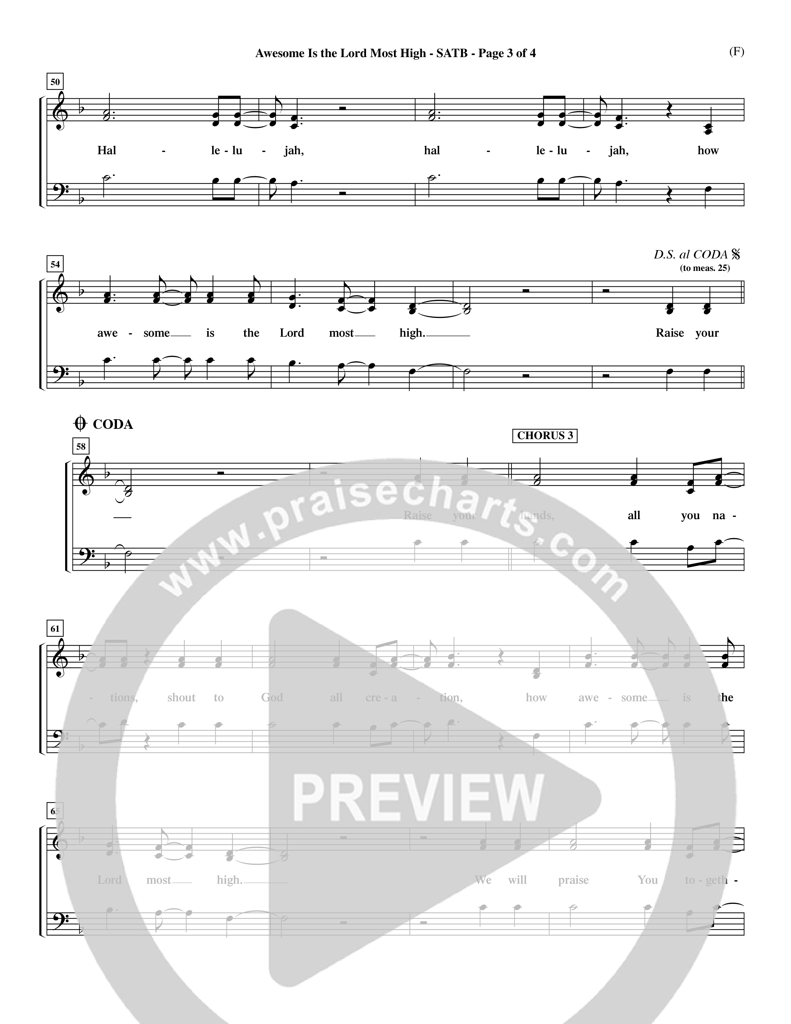 Awesome Is The Lord Most High (Choral Anthem SATB) Choir Sheet (SATB) (Word Music Choral / Orch. Dave Williamson)
