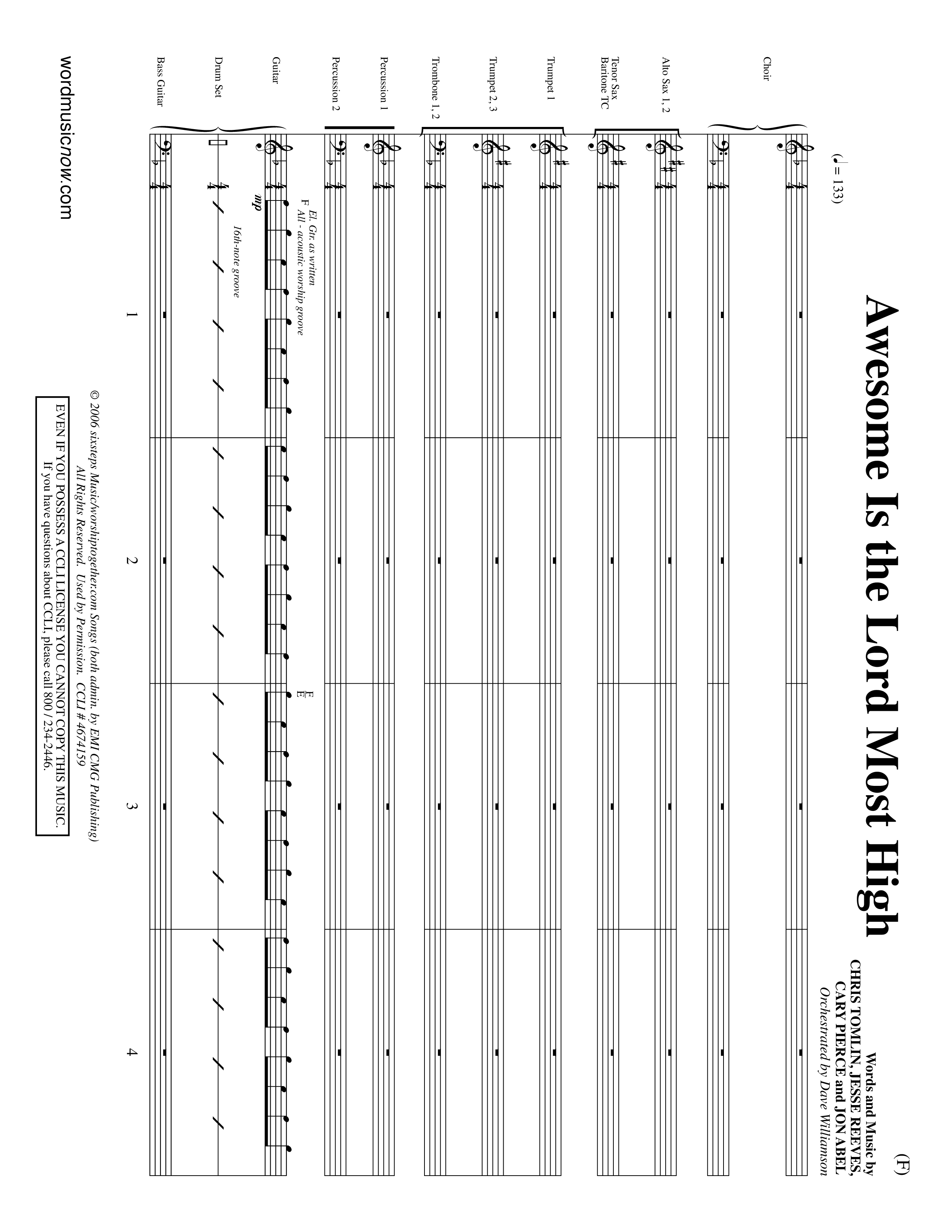 Awesome Is The Lord Most High (Choral Anthem SATB) Conductor's Score (Word Music Choral / Orch. Dave Williamson)