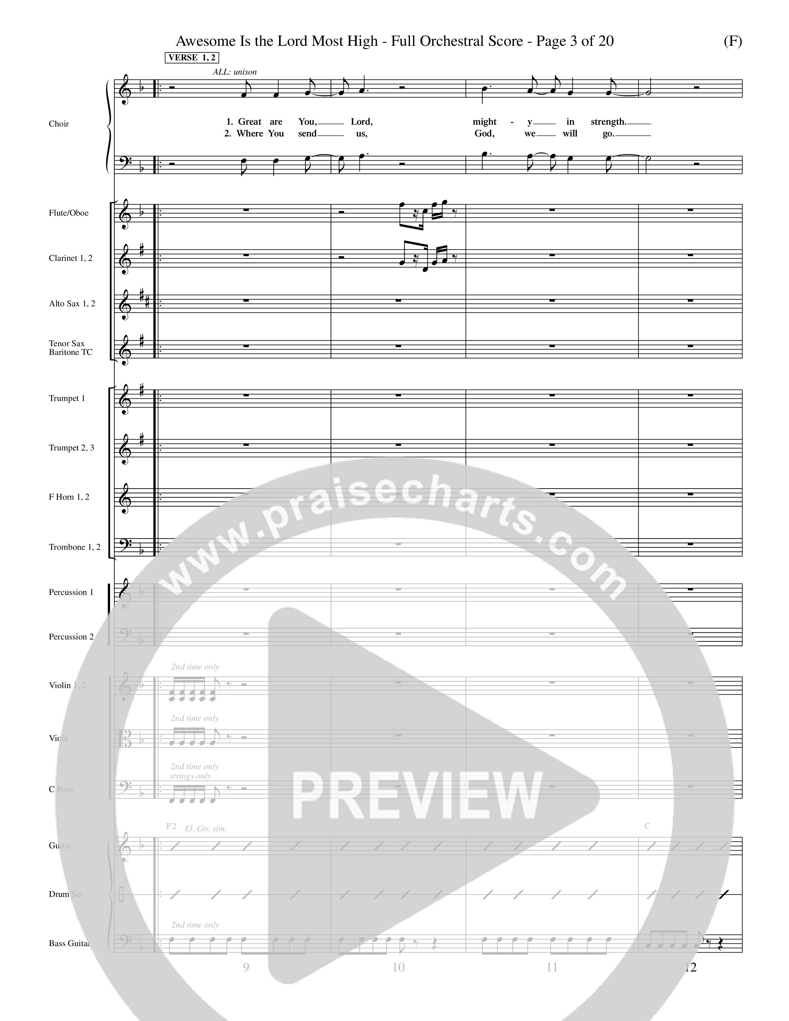 Awesome Is The Lord Most High (Choral Anthem SATB) Conductor's Score (Word Music Choral / Orch. Dave Williamson)