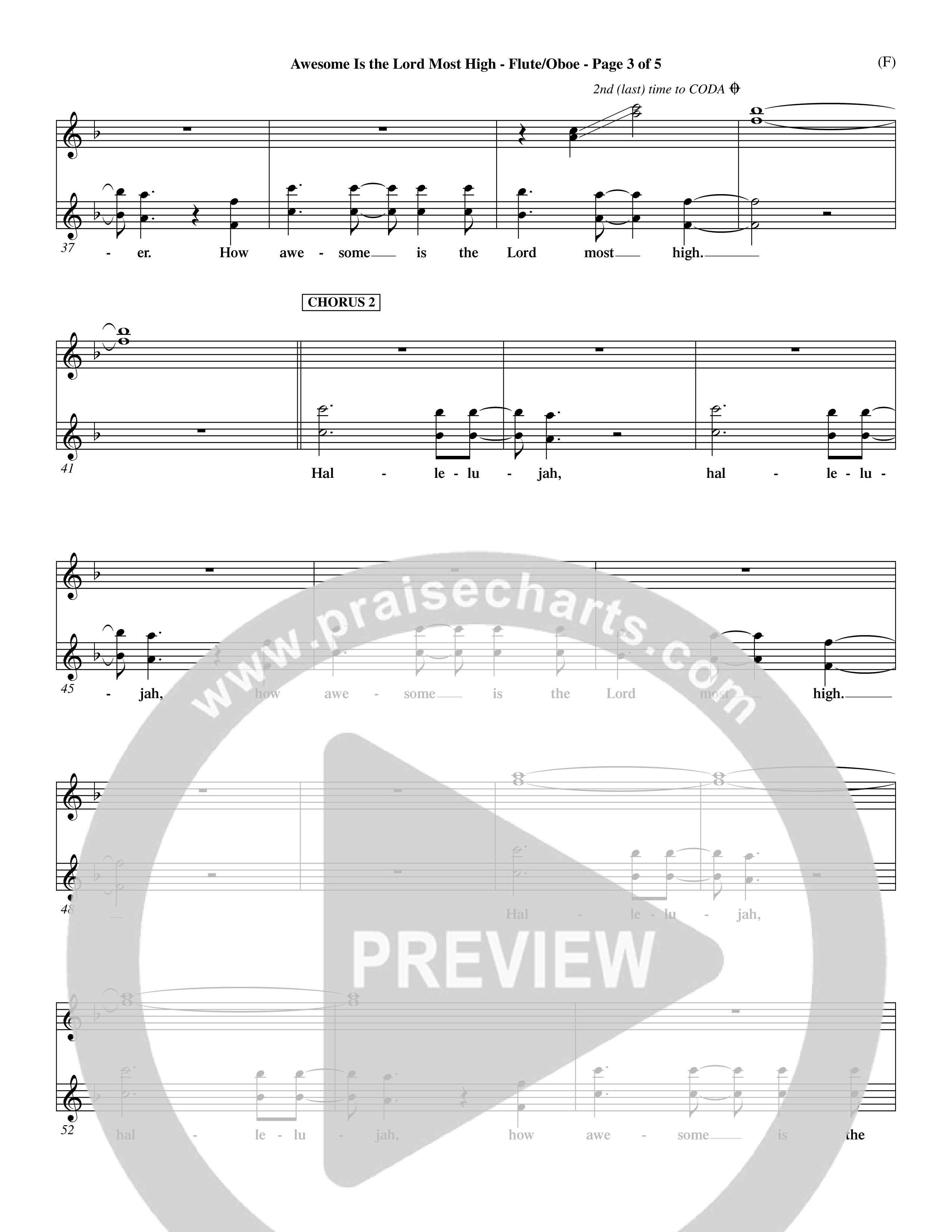 Awesome Is The Lord Most High (Choral Anthem SATB) Flute/Oboe (Word Music Choral / Orch. Dave Williamson)