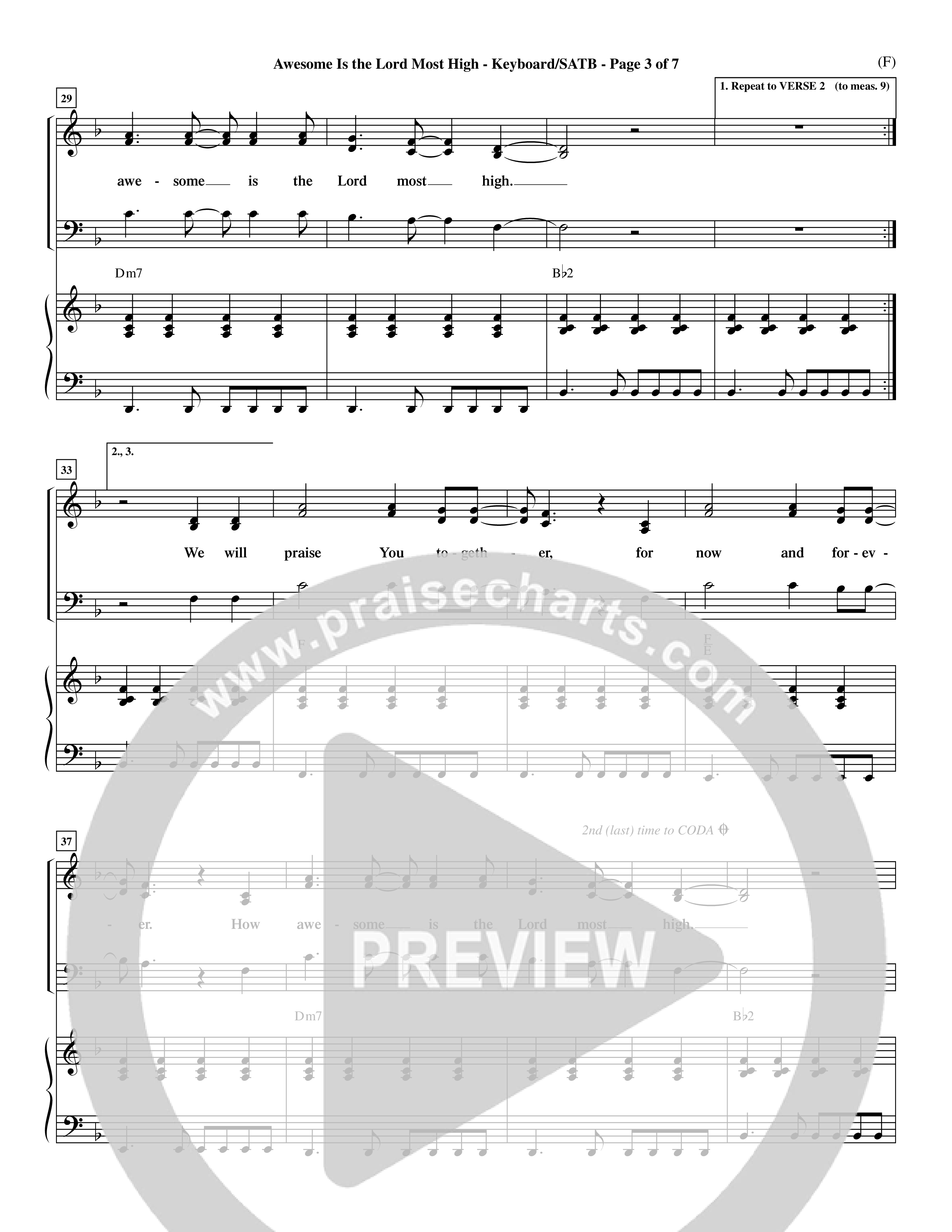 Awesome Is The Lord Most High (Choral Anthem SATB) Keyboard/Vocal (SATB) (Word Music Choral / Orch. Dave Williamson)