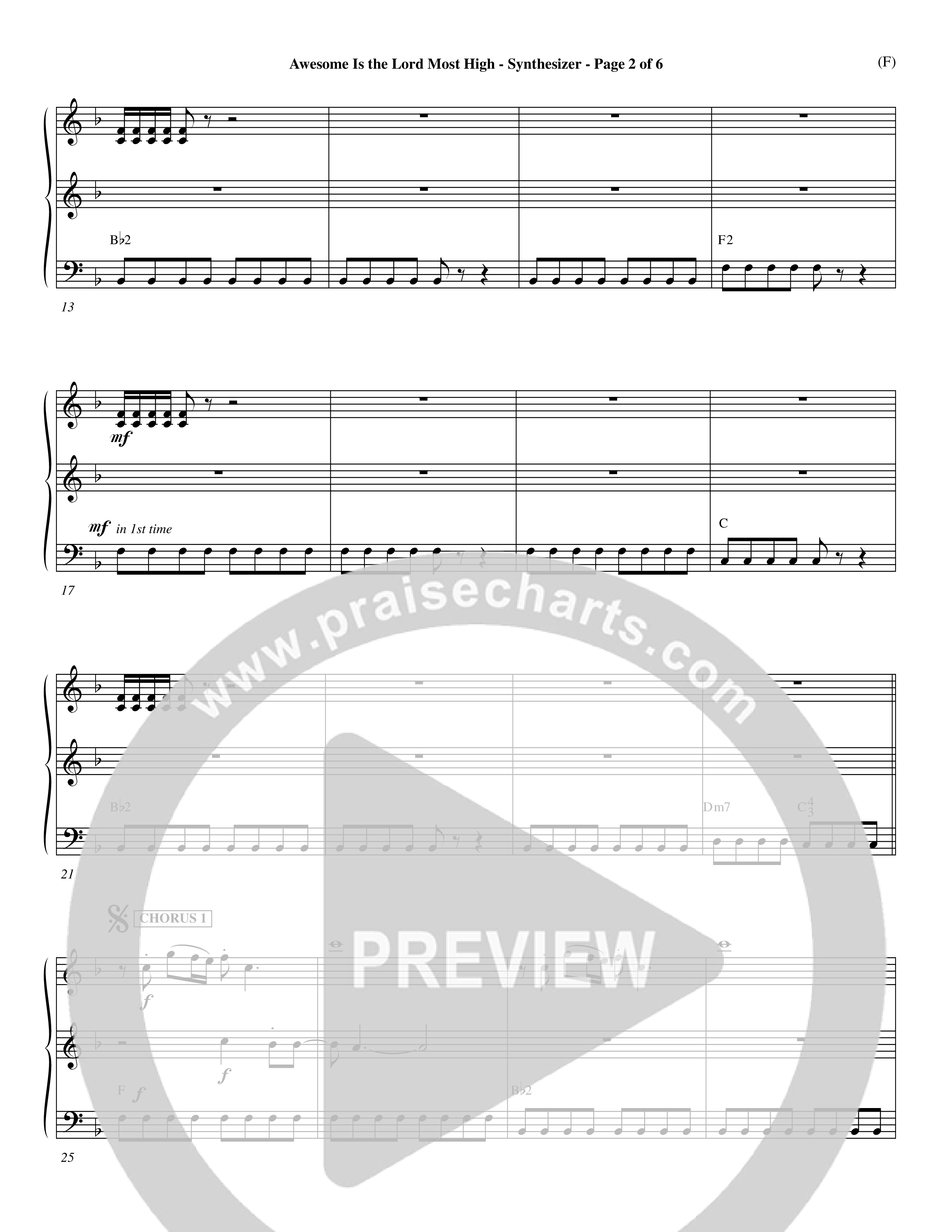 Awesome Is The Lord Most High (Choral Anthem SATB) Synth (Word Music Choral / Orch. Dave Williamson)