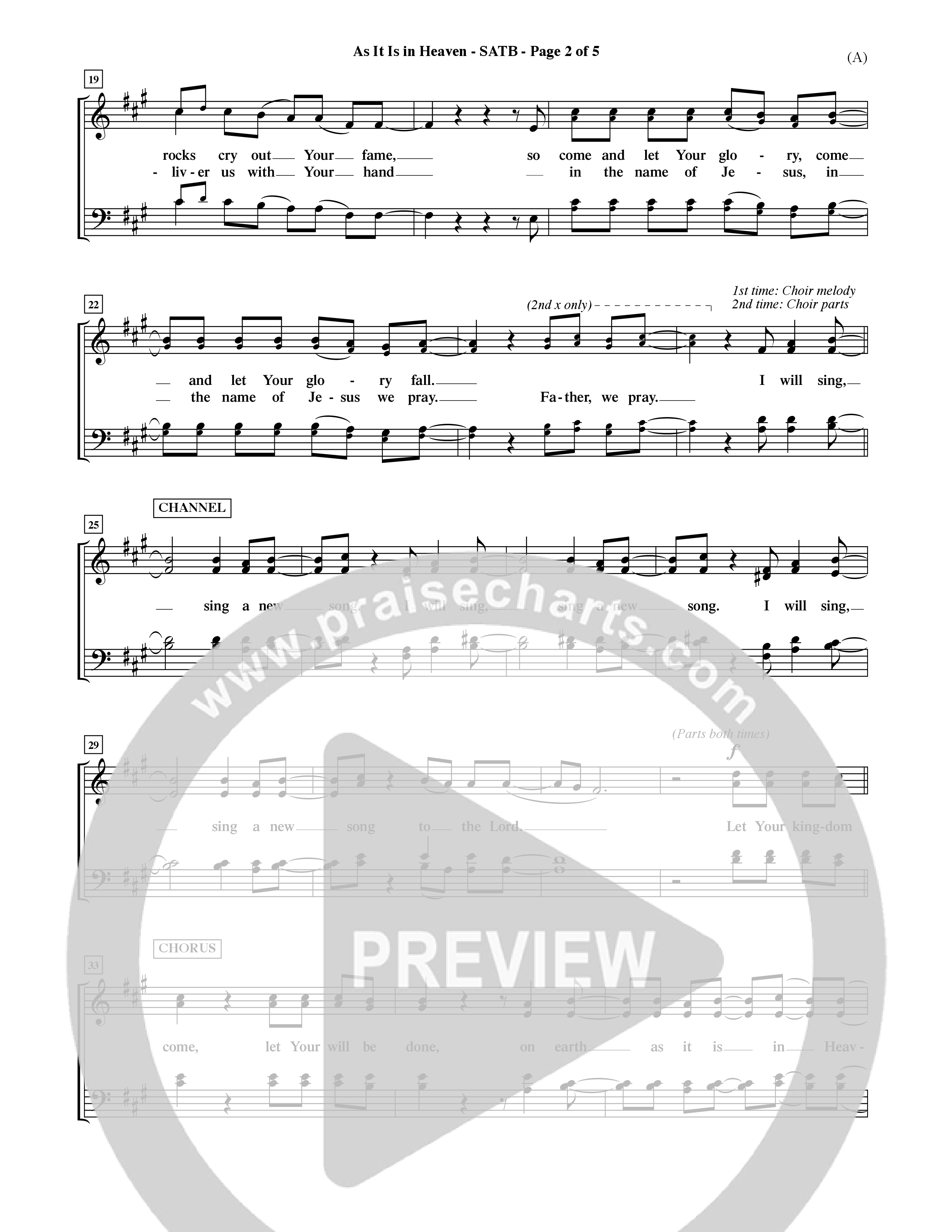 As It Is In Heaven (Choral Anthem SATB) Choir Sheet (SATB) (Word Music Choral / Orch. David Shipps)