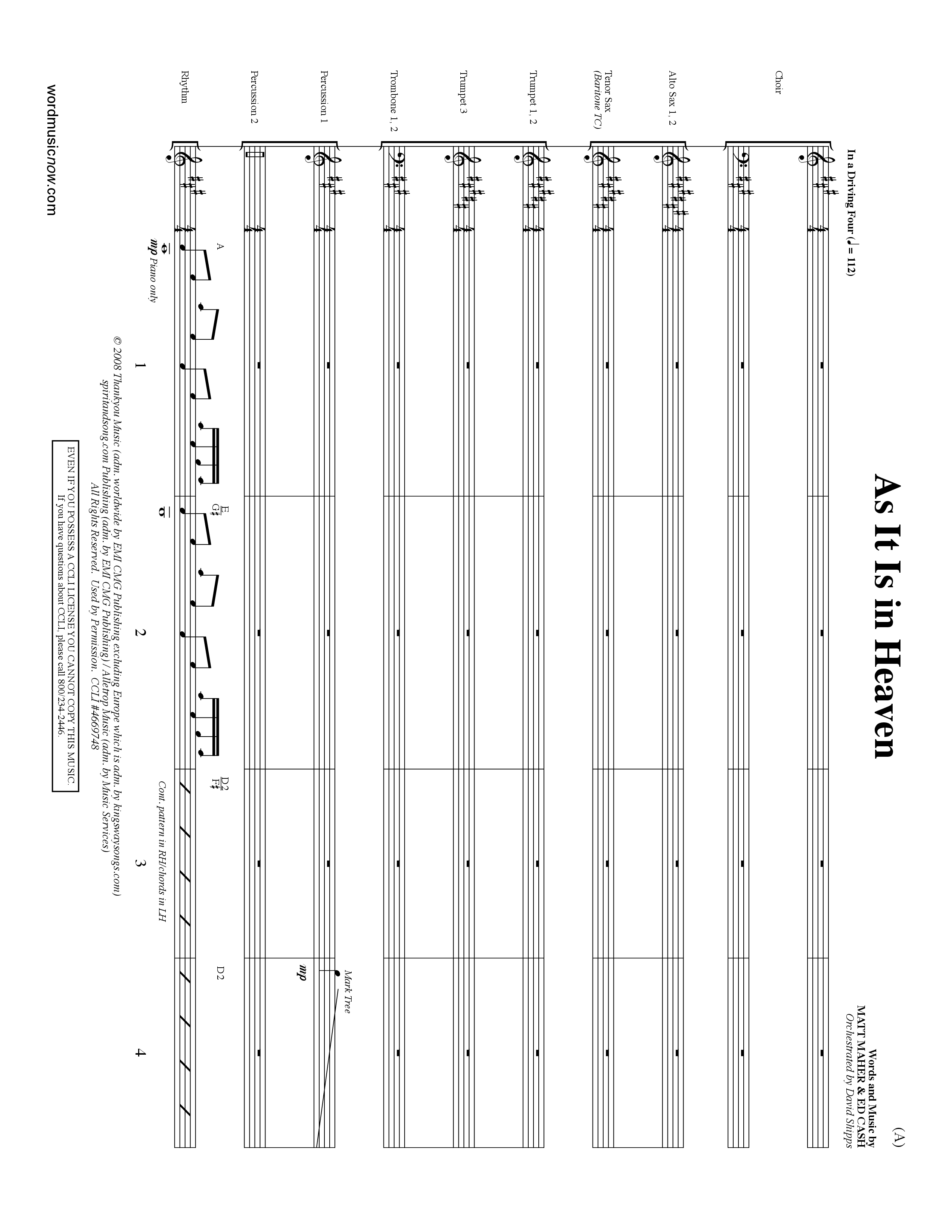 As It Is In Heaven (Choral Anthem SATB) Conductor's Score (Word Music Choral / Orch. David Shipps)