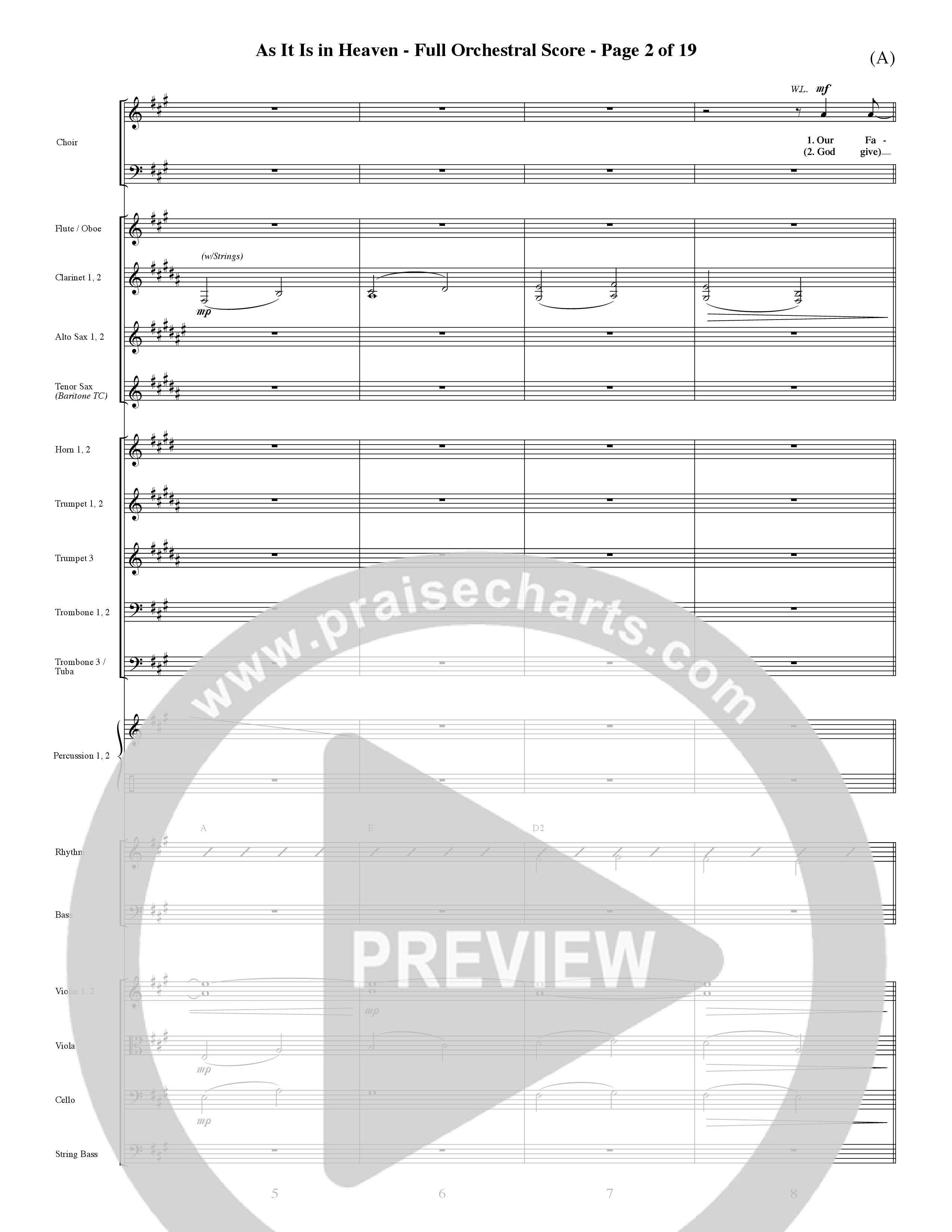 As It Is In Heaven (Choral Anthem SATB) Orchestration (Word Music Choral / Orch. David Shipps)