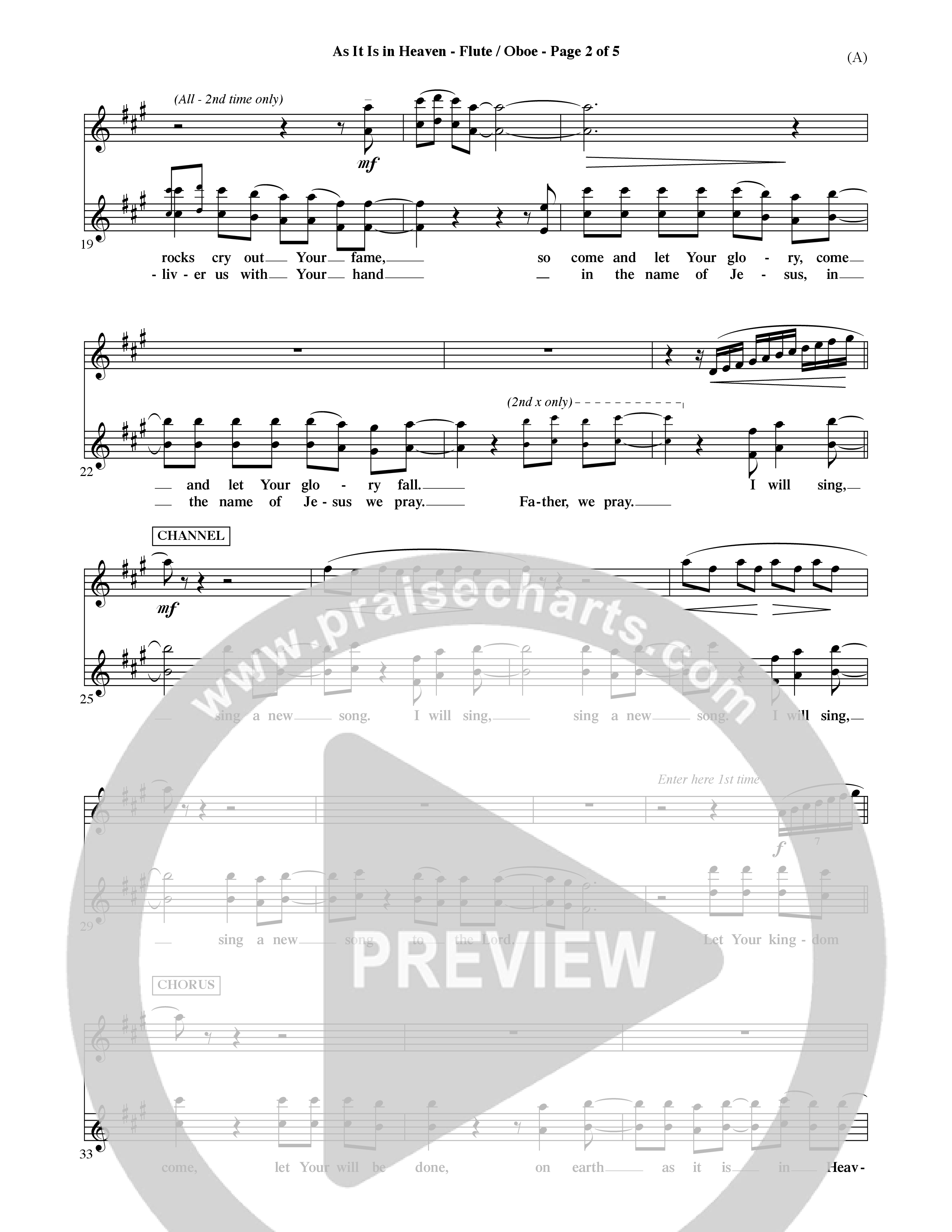 As It Is In Heaven (Choral Anthem SATB) Flute/Oboe (Word Music Choral / Orch. David Shipps)