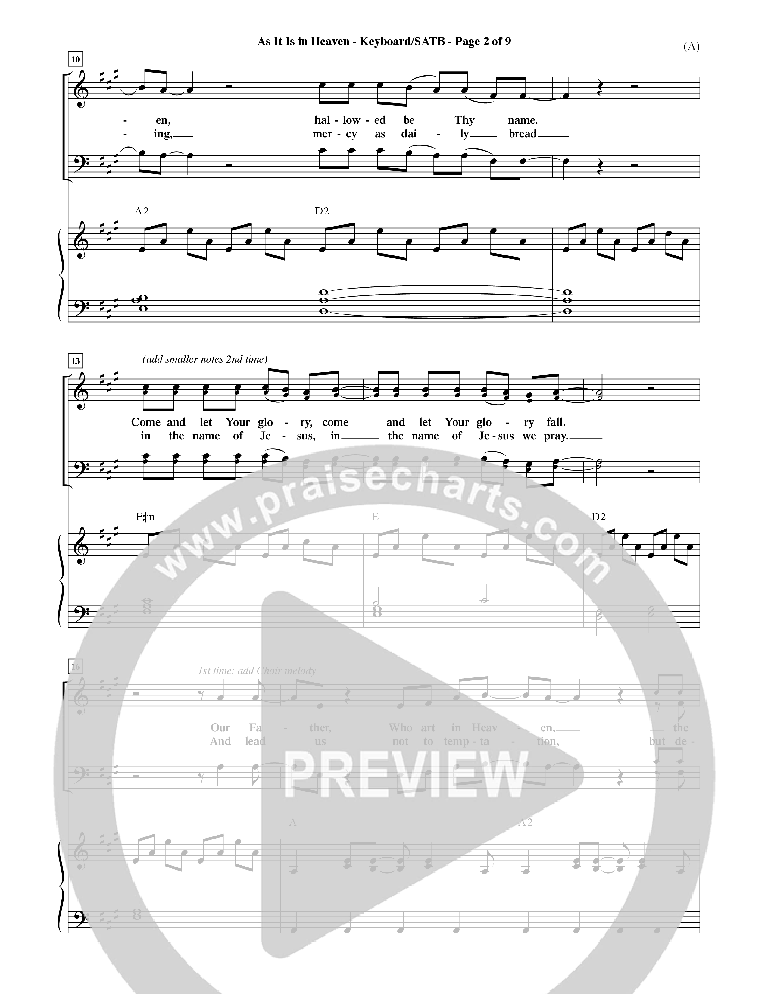 As It Is In Heaven (Choral Anthem SATB) Keyboard/Vocal (SATB) (Word Music Choral / Orch. David Shipps)