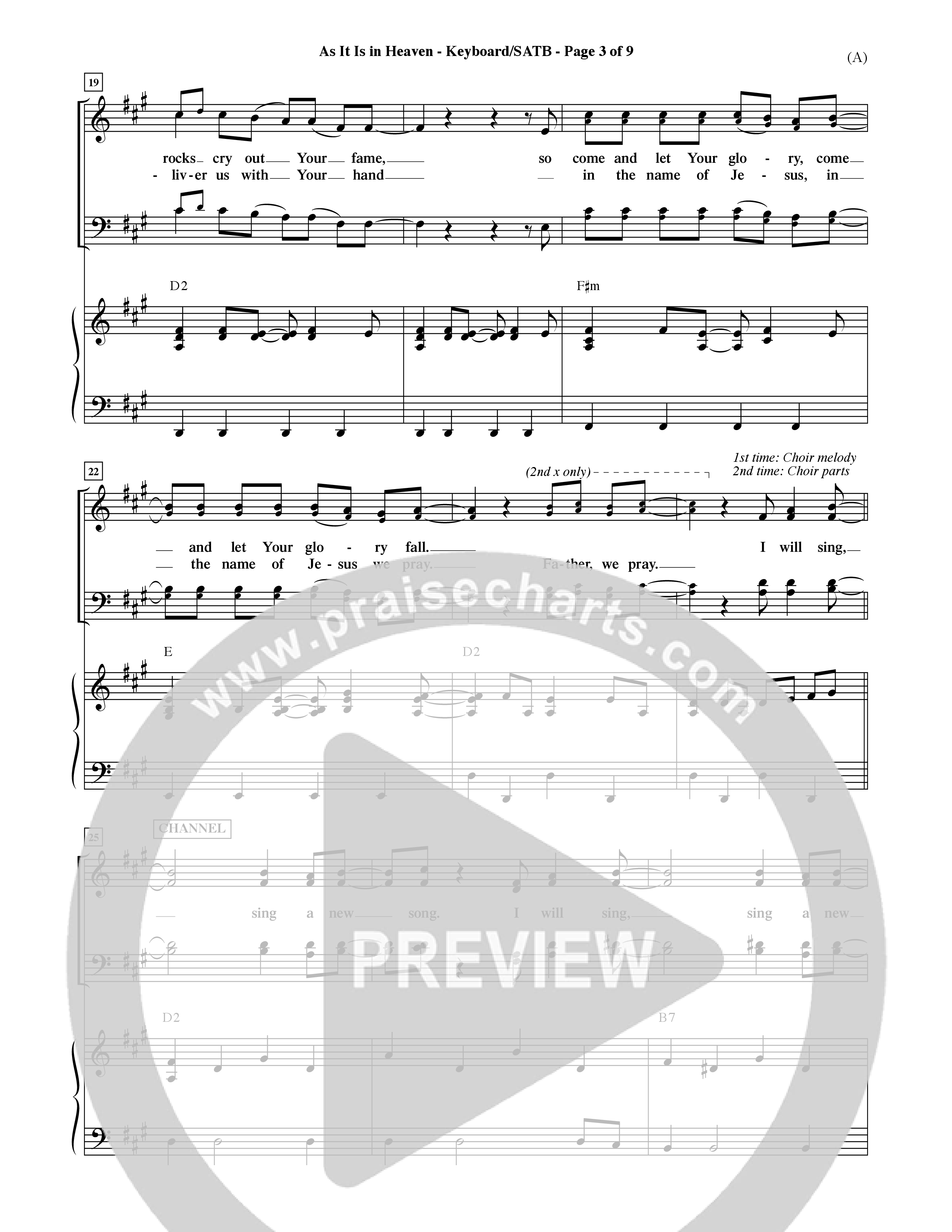 As It Is In Heaven (Choral Anthem SATB) Keyboard/Vocal (SATB) (Word Music Choral / Orch. David Shipps)
