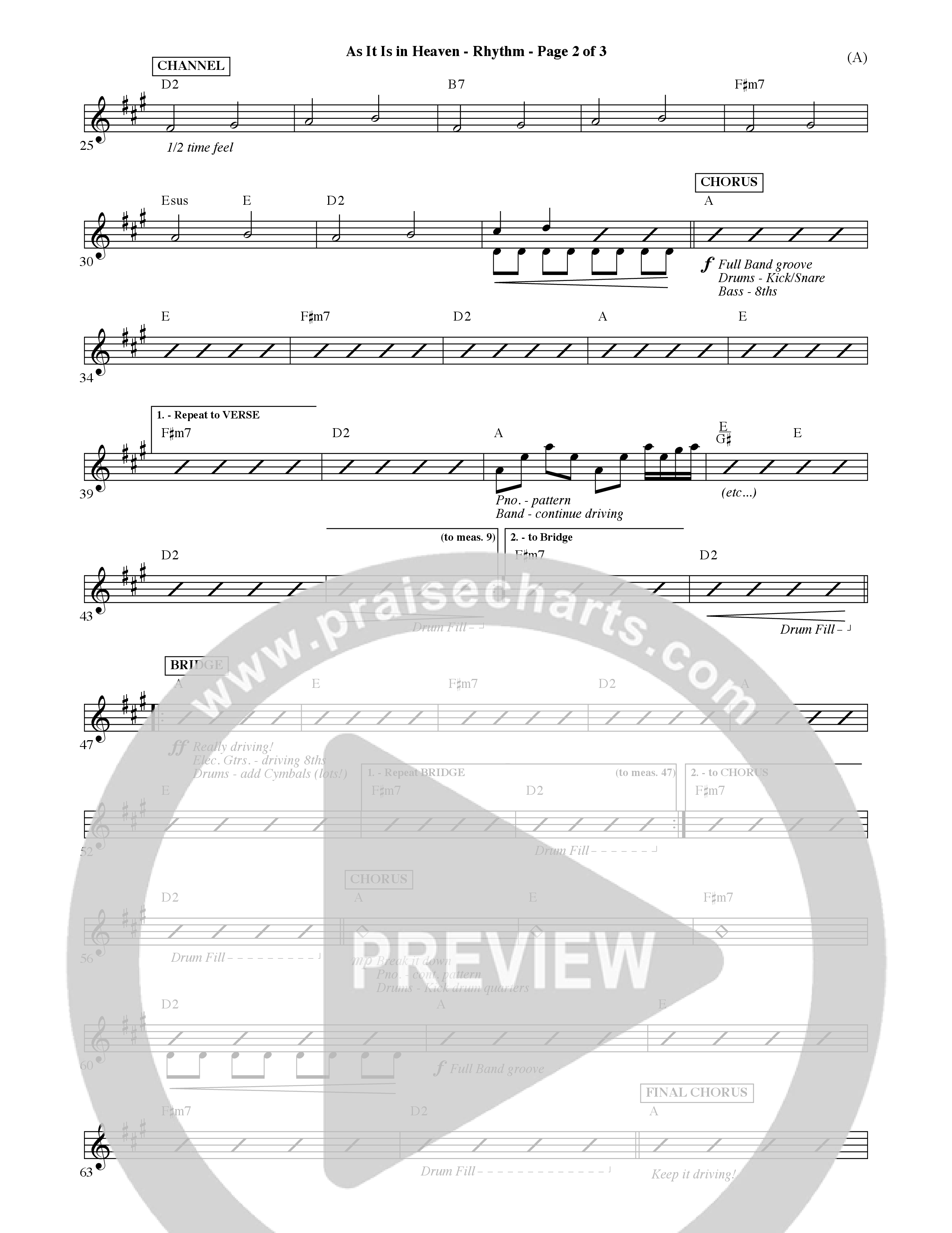 As It Is In Heaven (Choral Anthem SATB) Rhythm Chart (Word Music Choral / Orch. David Shipps)