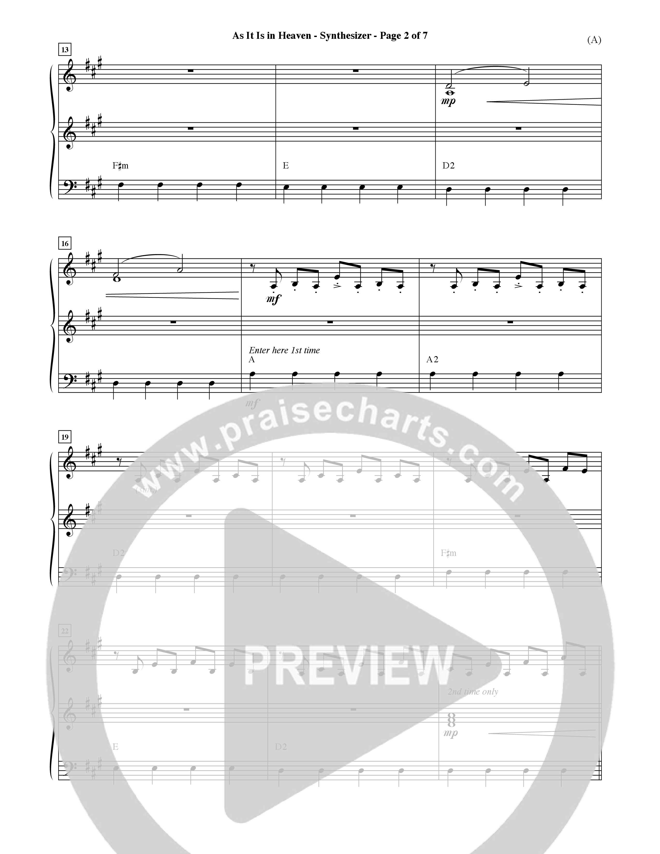 As It Is In Heaven (Choral Anthem SATB) Synth (Word Music Choral / Orch. David Shipps)