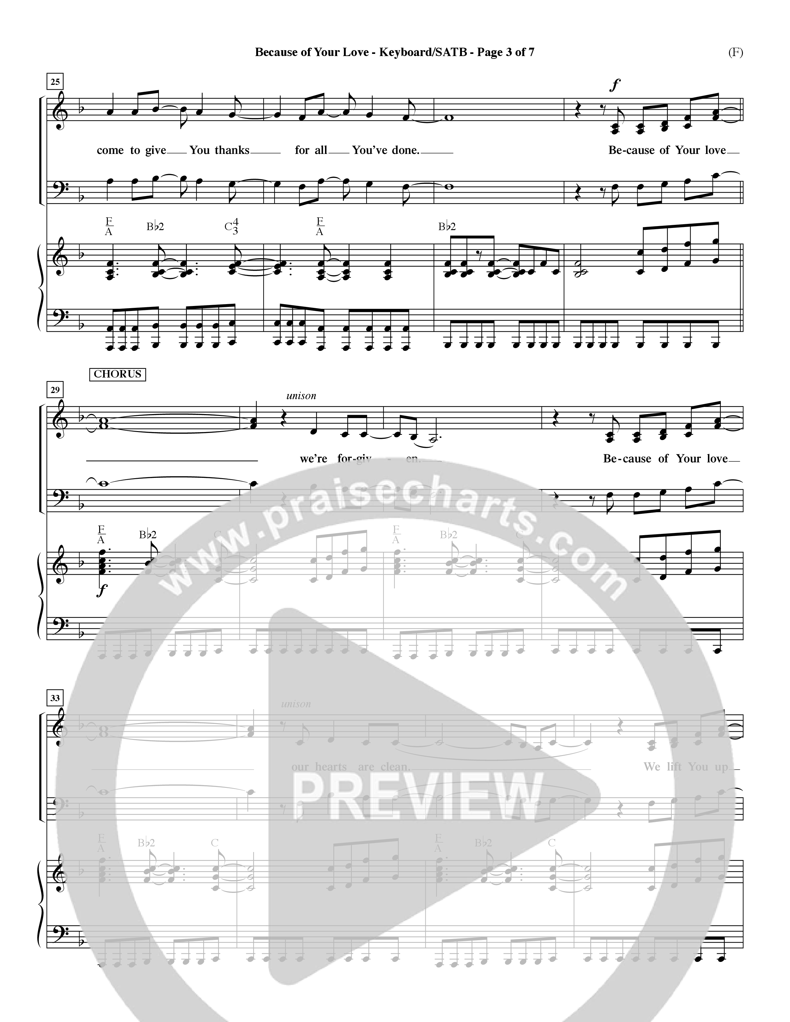 Because Of Your Love (Choral Anthem SATB) Keyboard/Vocal (SATB) (Word Music Choral / Orch. Dave Williamson)