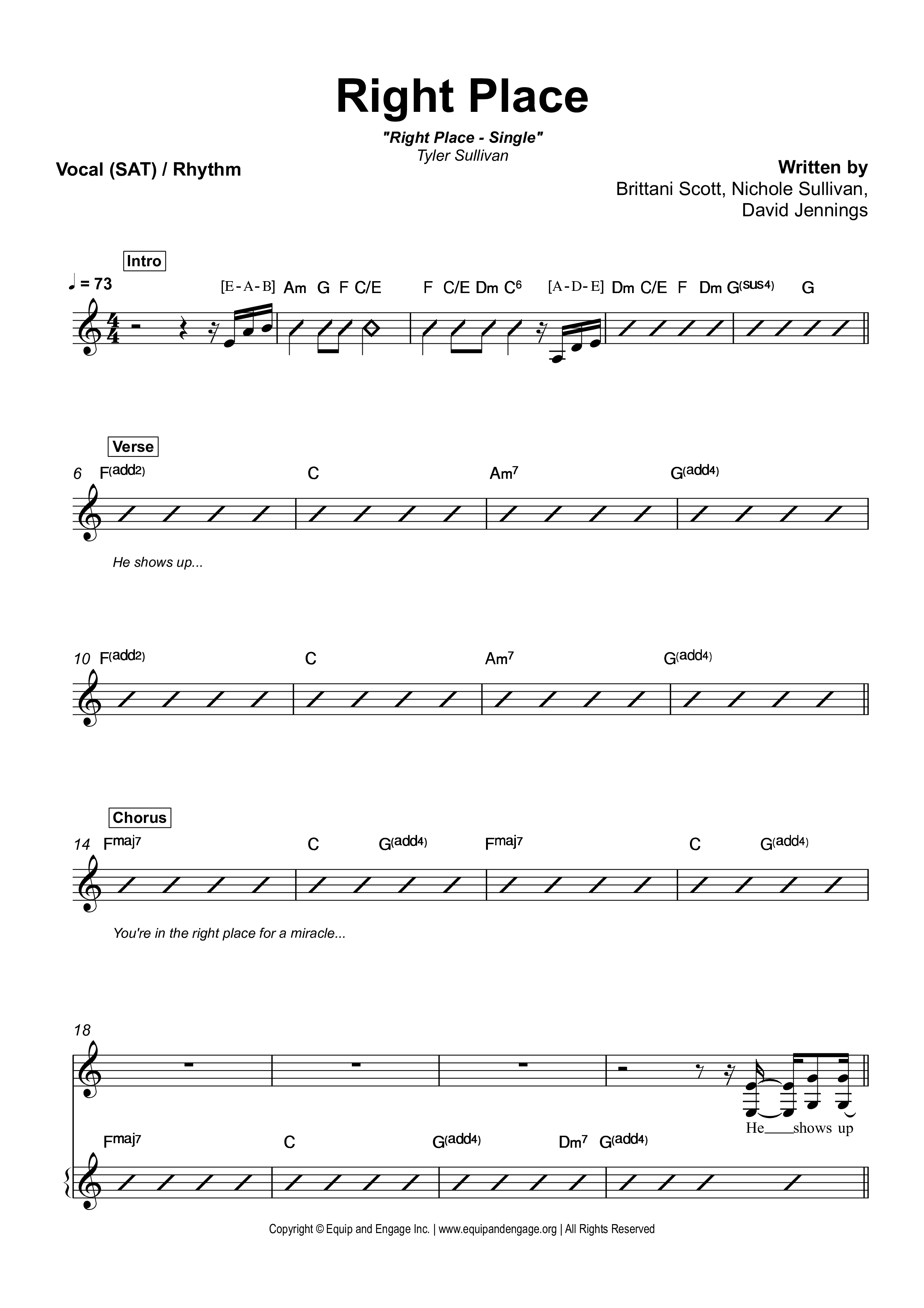 Right Place Rhythm/Vocal (Tyler Sullivan)