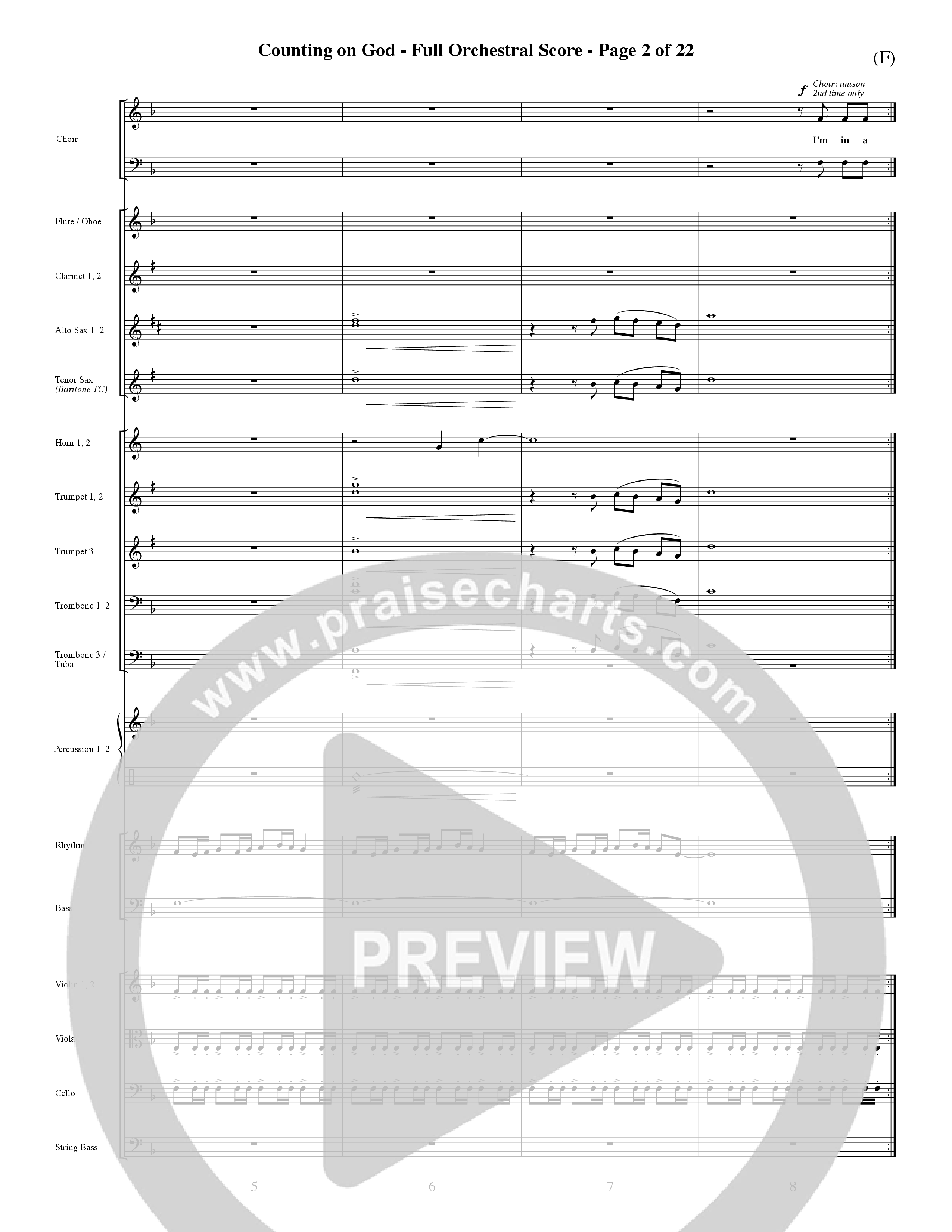 Counting on God (Choral Anthem SATB) Orchestration (Word Music Choral / Orch. Dave Williamson)
