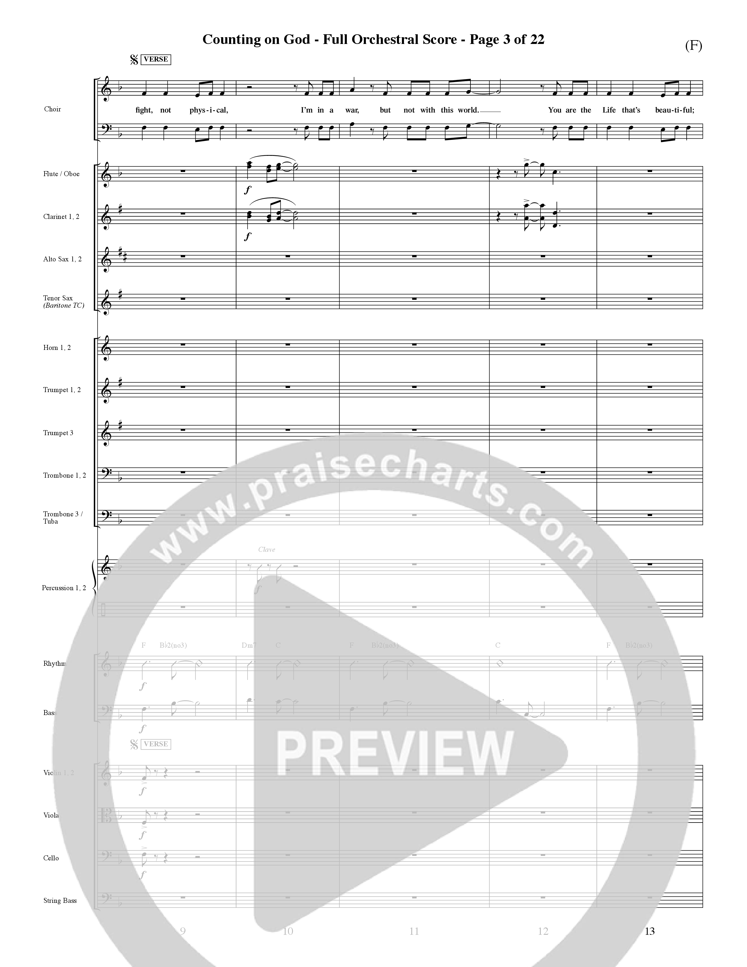 Counting on God (Choral Anthem SATB) Orchestration (Word Music Choral / Orch. Dave Williamson)