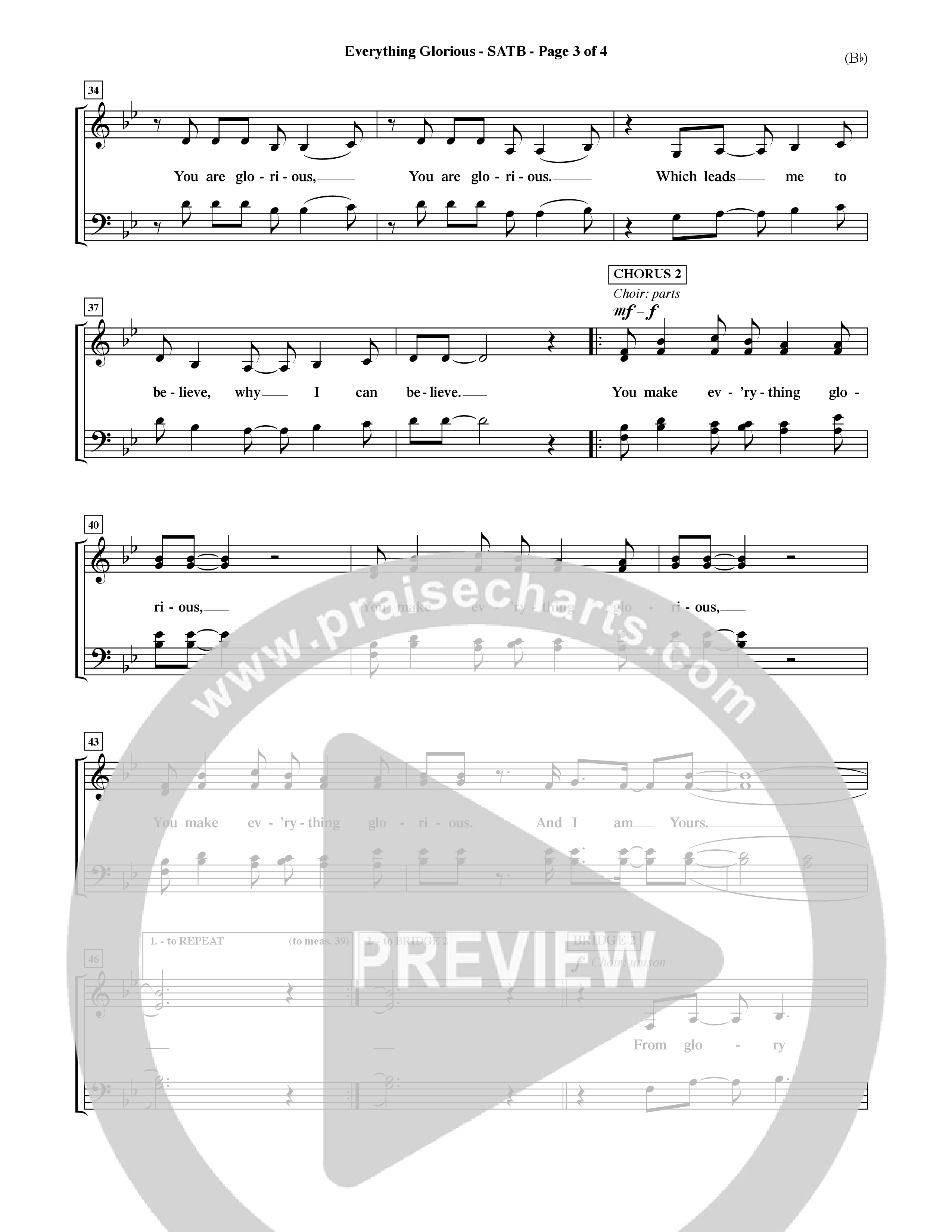 Everything Glorious (Choral Anthem SATB) Choir Sheet (SATB) (Word Music Choral / Orch. Terry Winch)