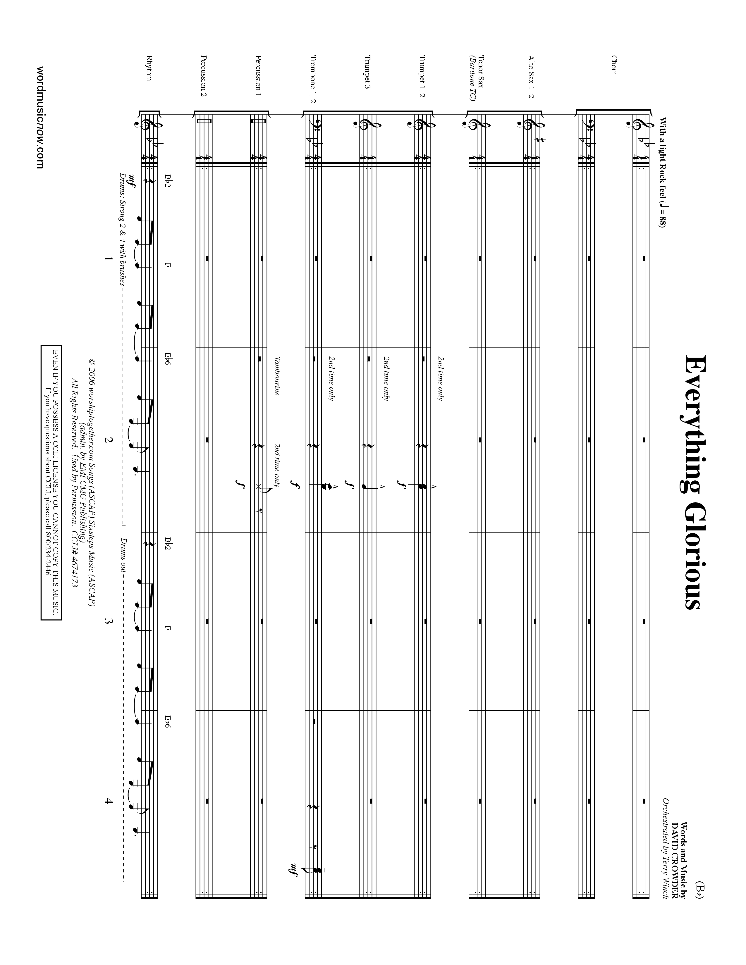 Everything Glorious (Choral Anthem SATB) Conductor's Score (Word Music Choral / Orch. Terry Winch)