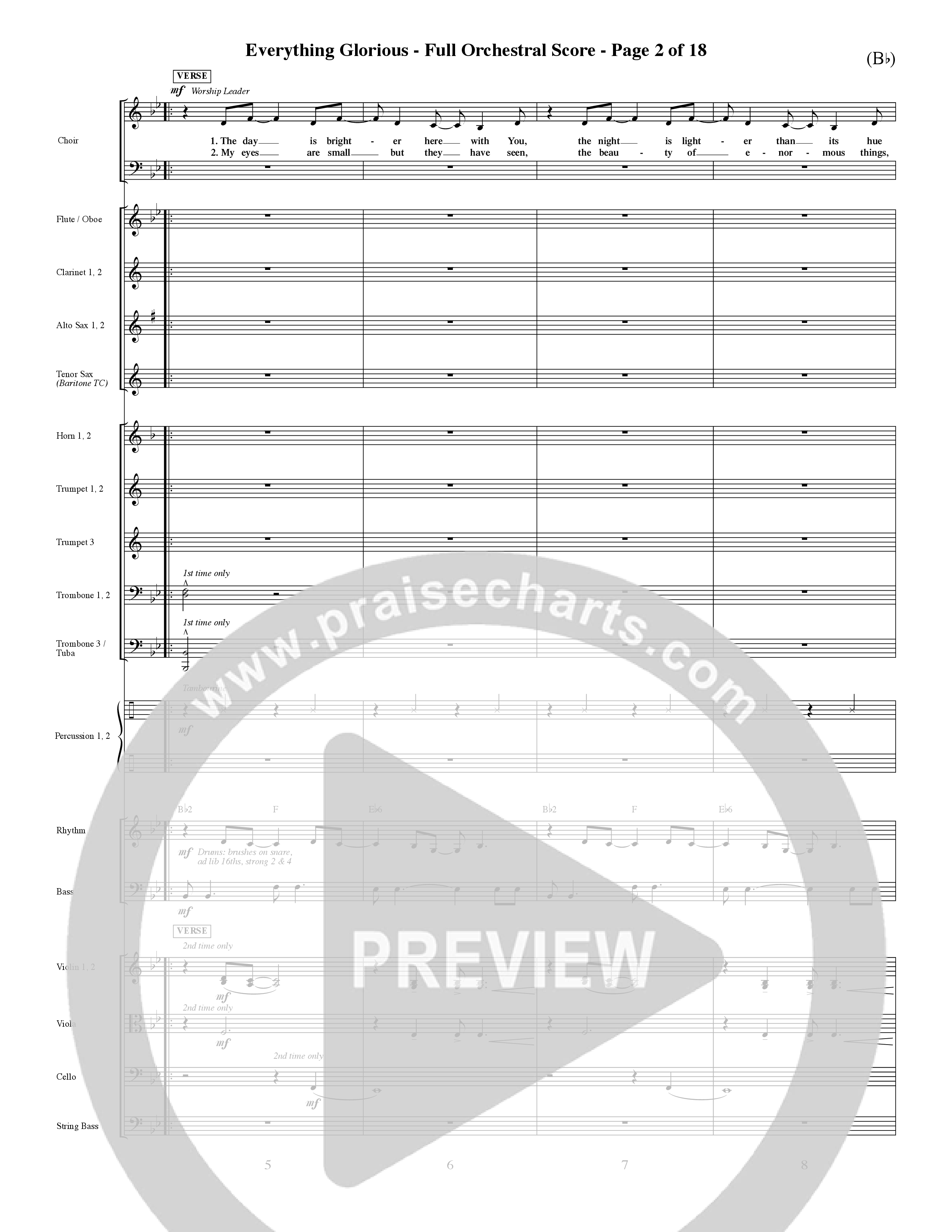 Everything Glorious (Choral Anthem SATB) Orchestration (Word Music Choral / Orch. Terry Winch)