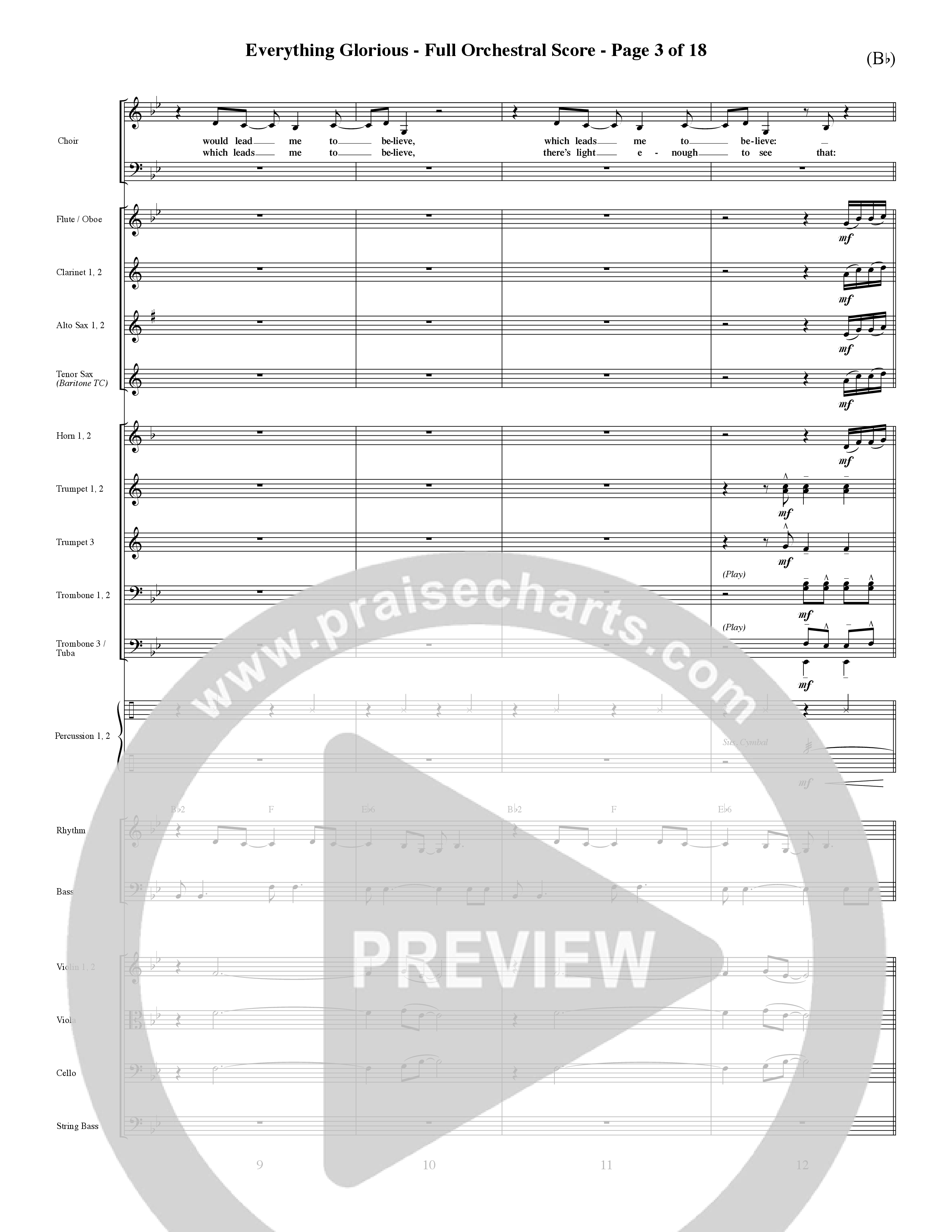 Everything Glorious (Choral Anthem SATB) Orchestration (Word Music Choral / Orch. Terry Winch)