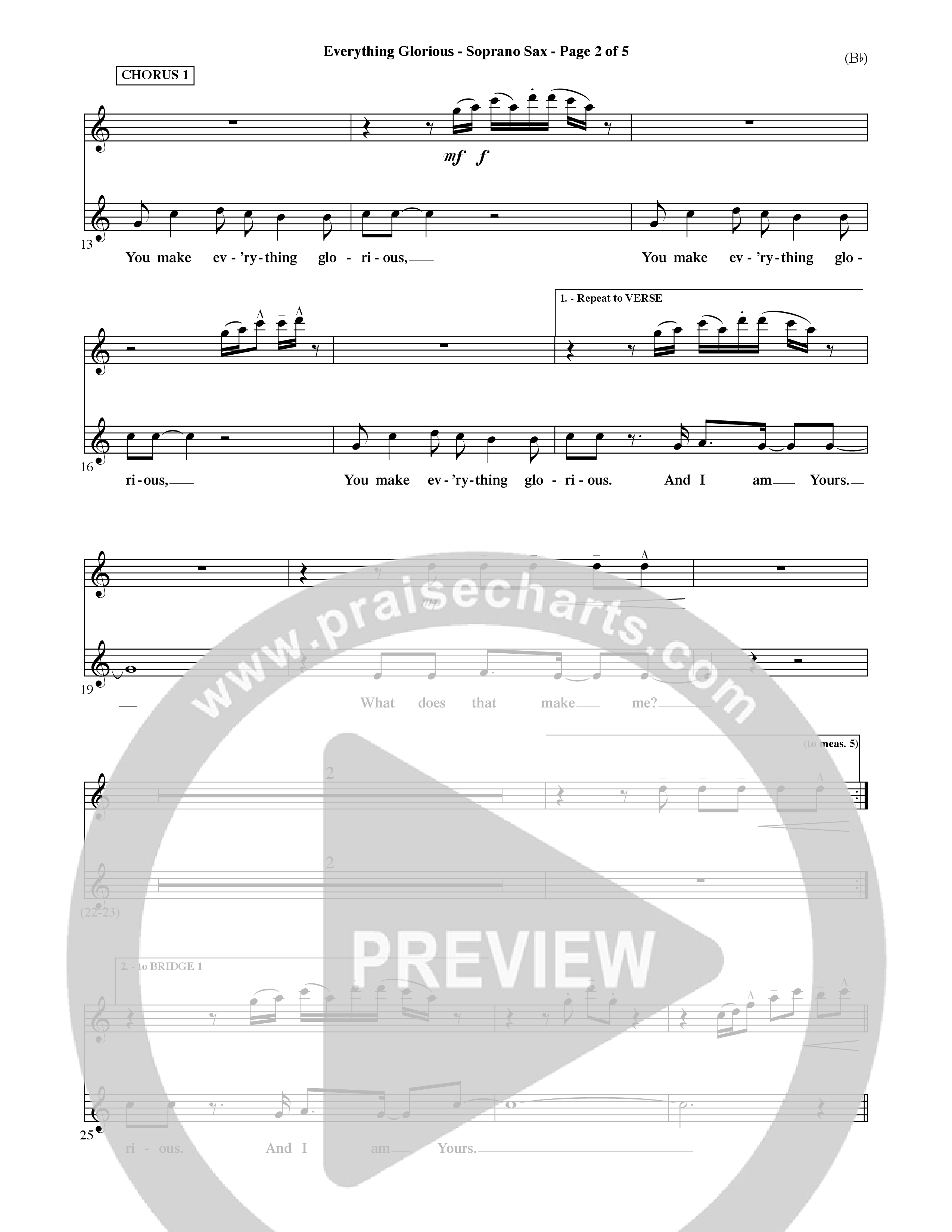 Everything Glorious (Choral Anthem SATB) Saxophone (Word Music Choral / Orch. Terry Winch)