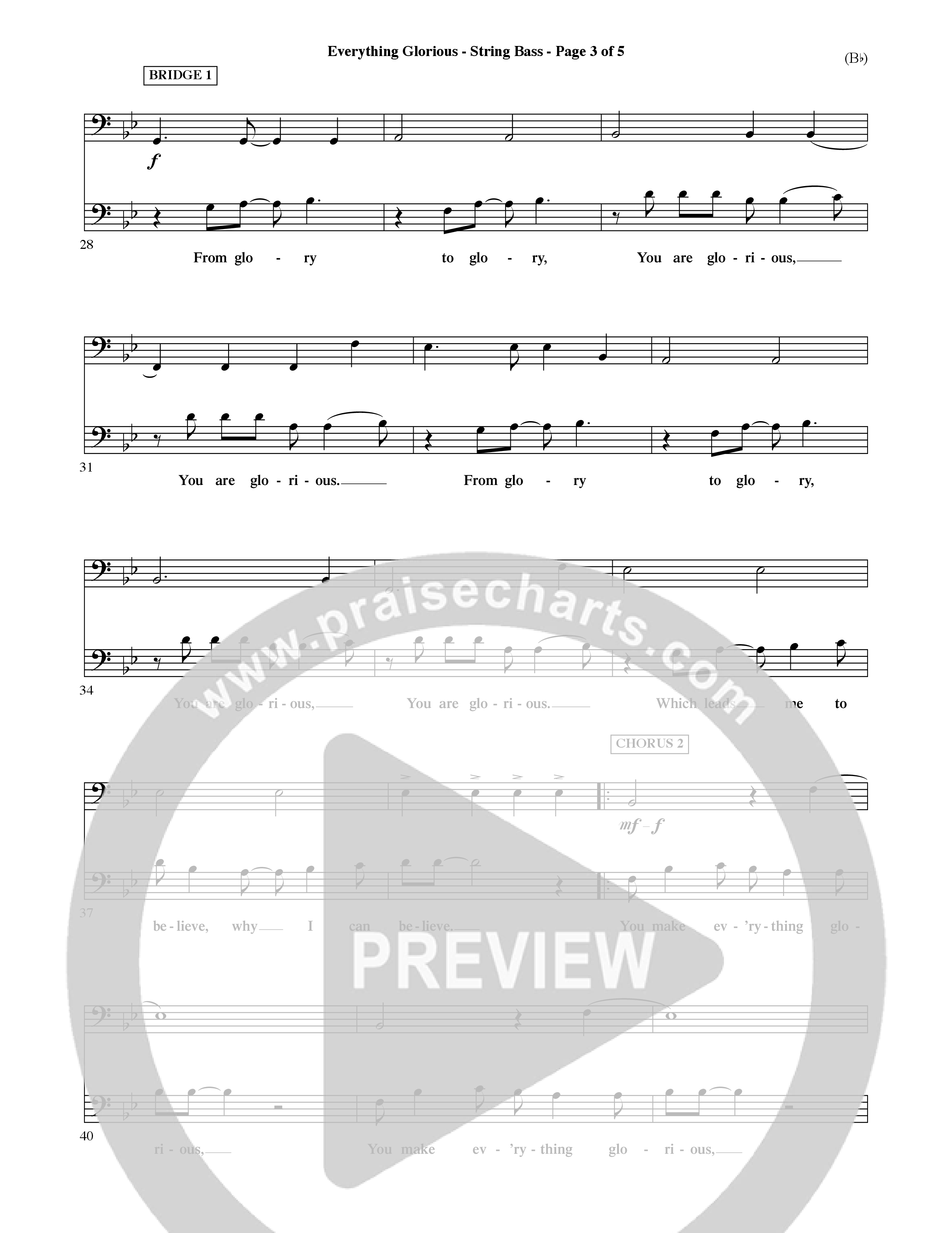 Everything Glorious (Choral Anthem SATB) String Bass (Word Music Choral / Orch. Terry Winch)