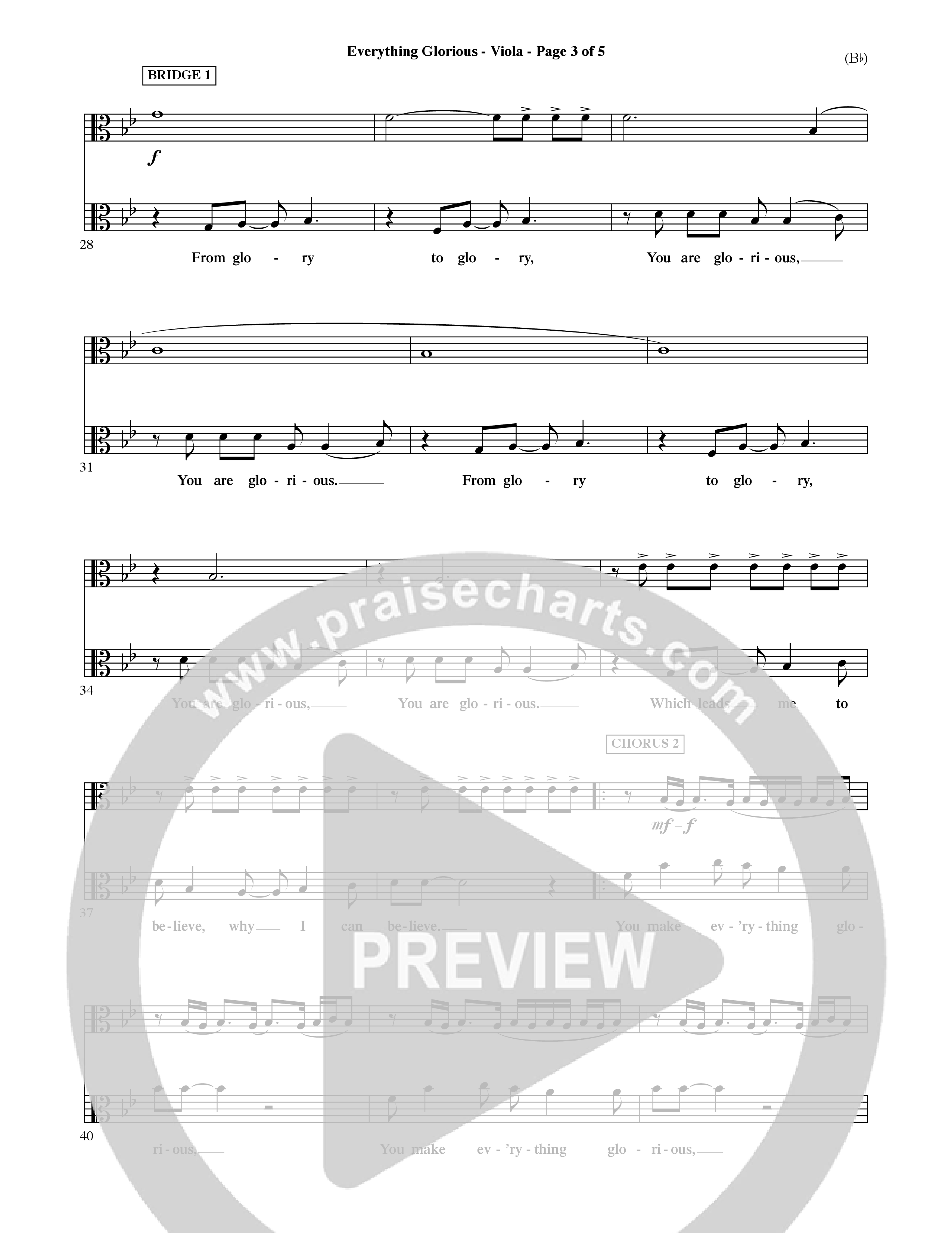 Everything Glorious (Choral Anthem SATB) Viola (Word Music Choral / Orch. Terry Winch)