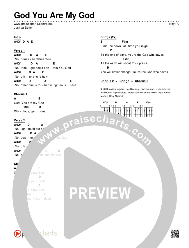 God You Are My God Chords & Lyrics (Harvest Worship. / Joshua Seller)