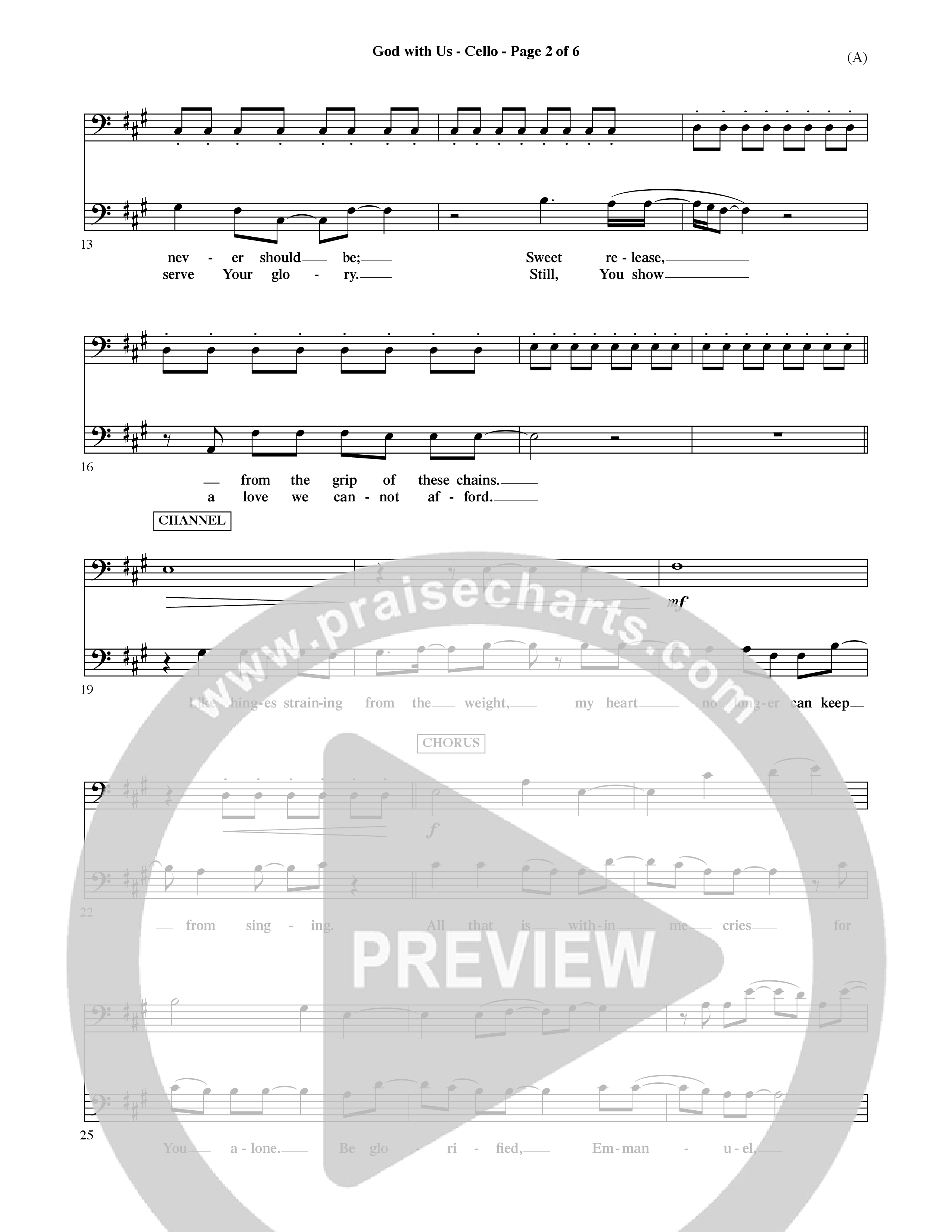 God With Us (Choral Anthem SATB) Cello (Word Music Choral / Orch. David Shipps)